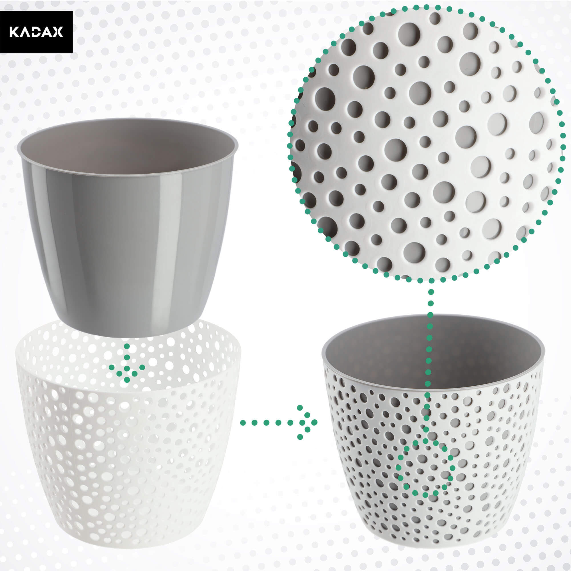Doniczka na kwiaty Casini 17 cm, szara