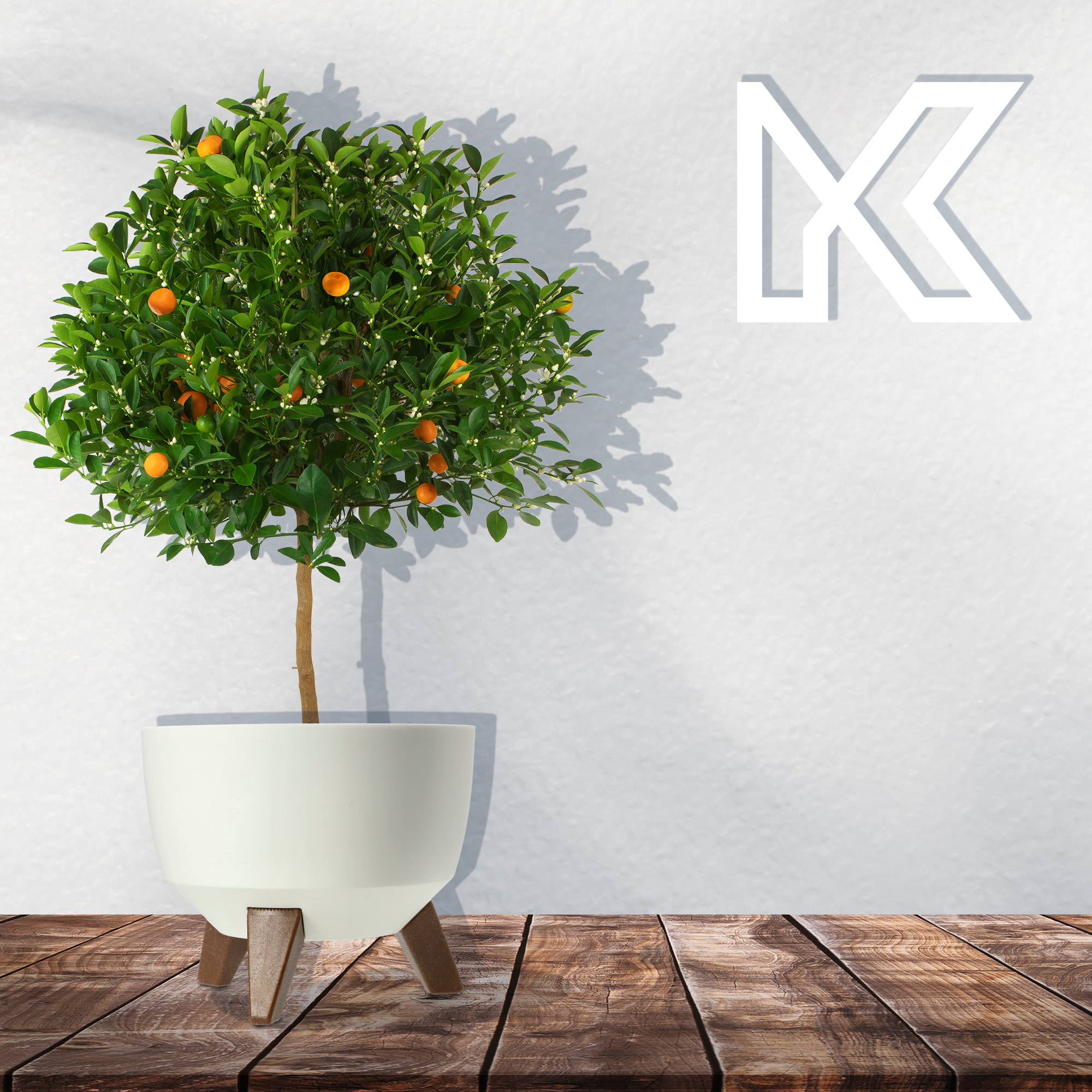 Misa na kwiaty z nóżkami Luri 24 cm, biały