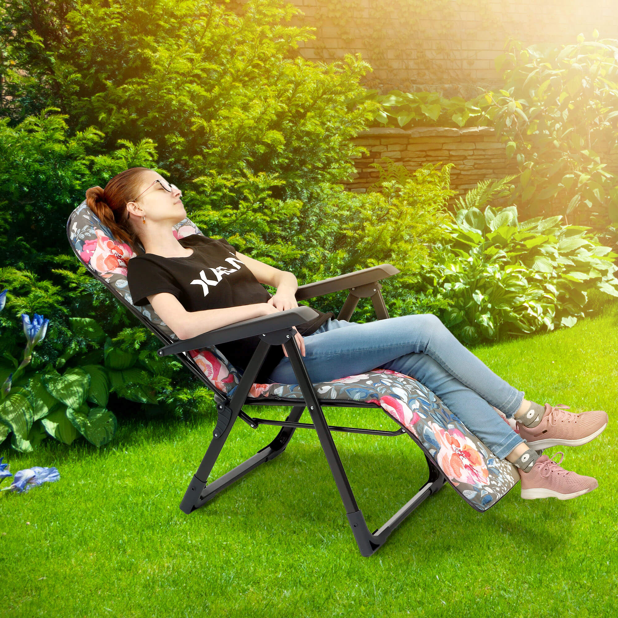 Leżak ogrodowy Soller Plus 150 x 68 cm "Kwiaty"