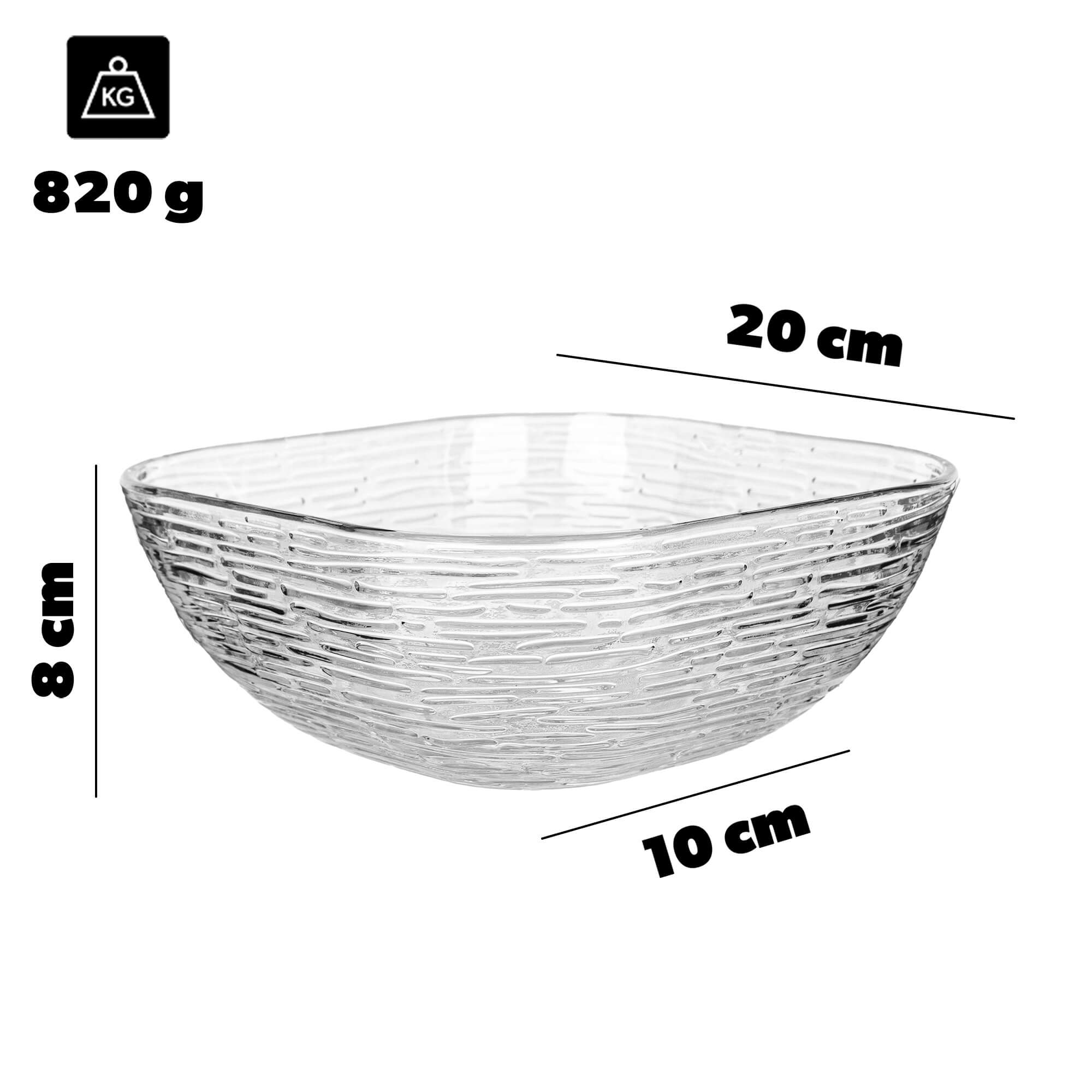 Salaterka szklana Venosa 20 cm wzór kora 1 szt.