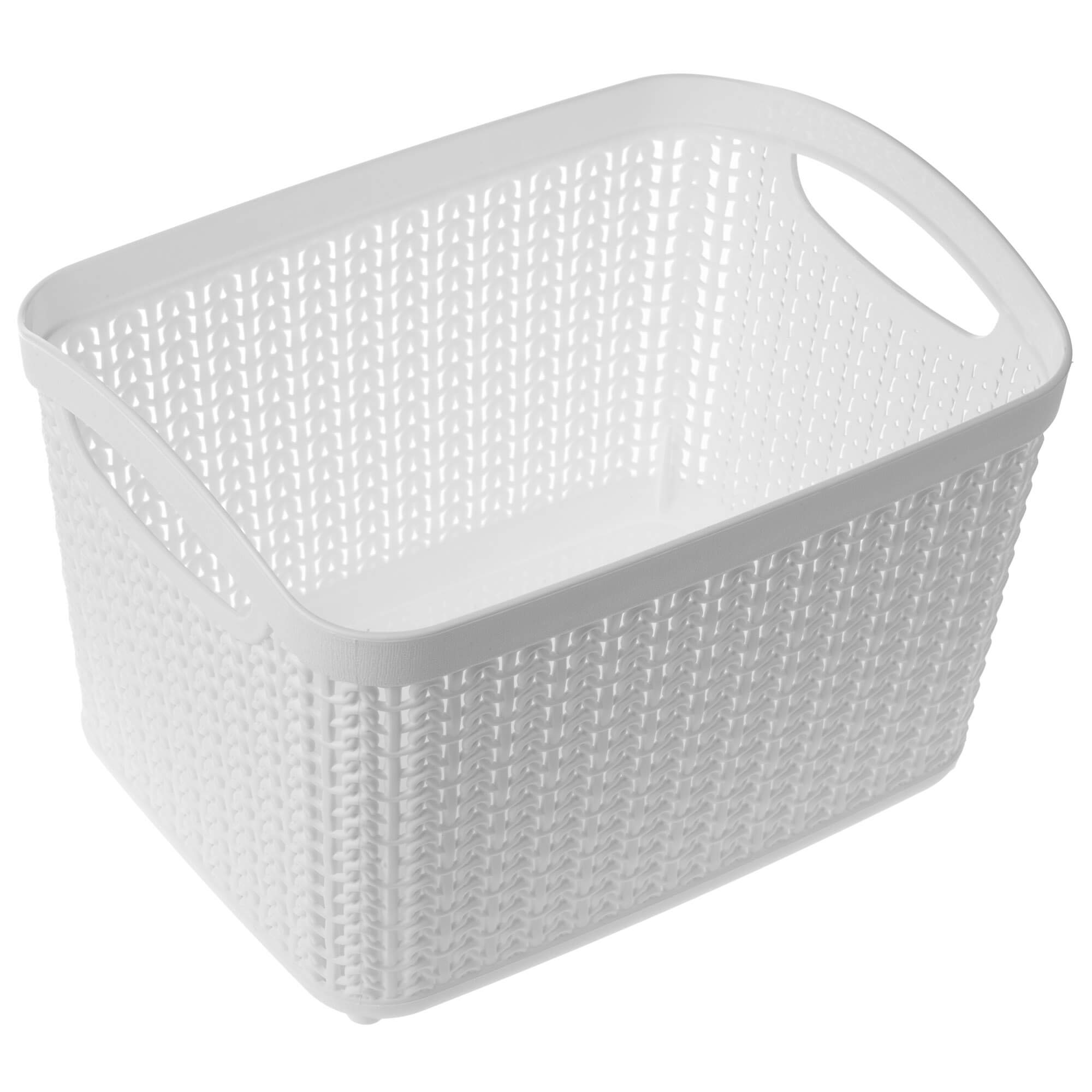 Koszyk plastikowy prostokątny Fonti 6.6L, biały, 2 szt.