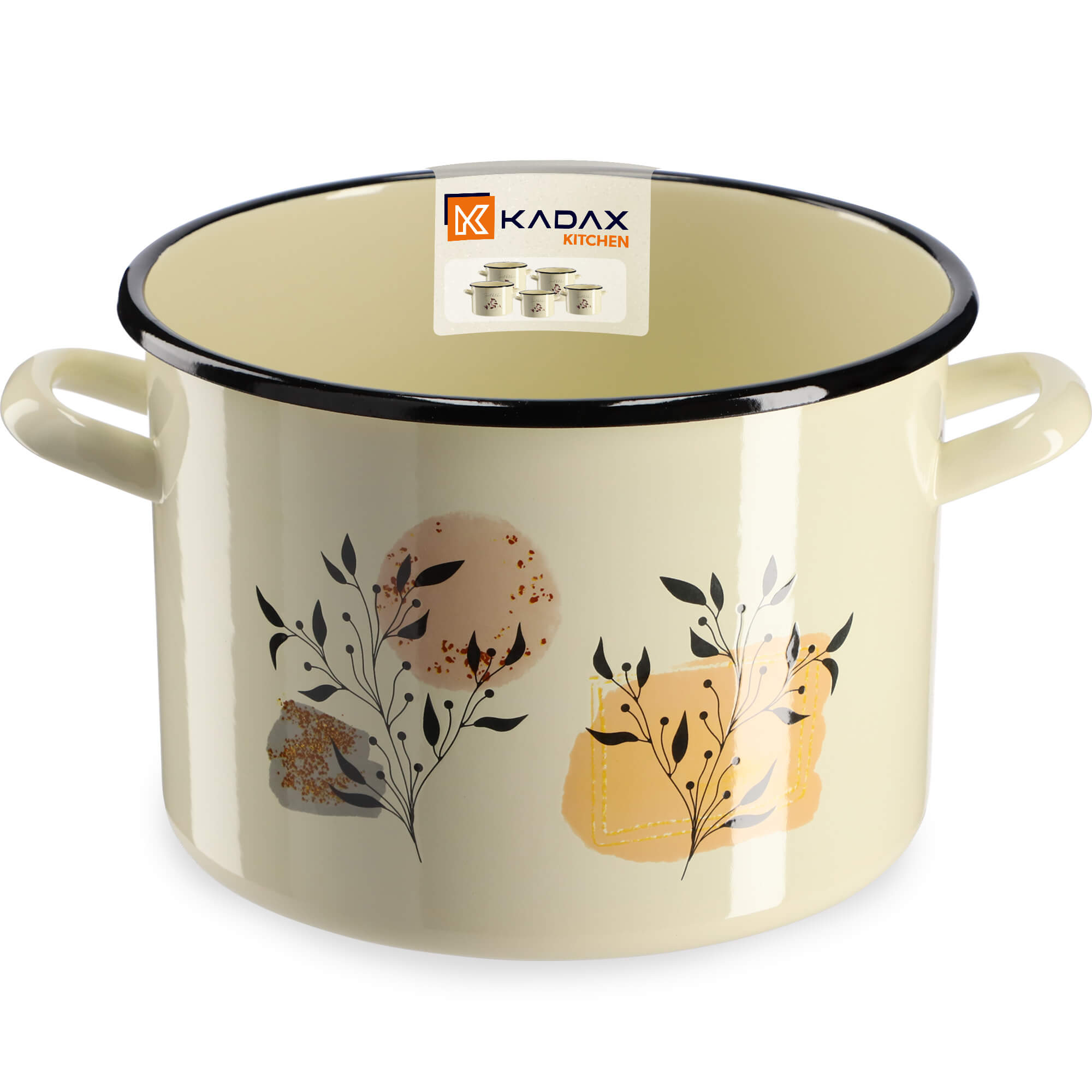 Garnek Emaliowany Luca 2.4L, liście