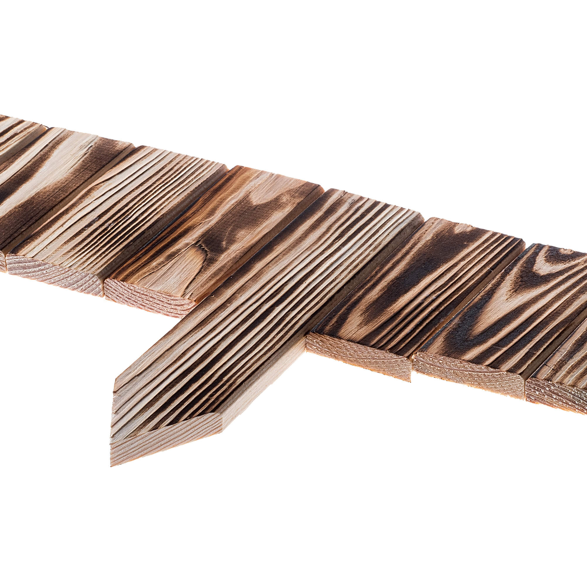Płotek drewniany rollborder Ansjo obrzeże 115 x 10 cm opalany