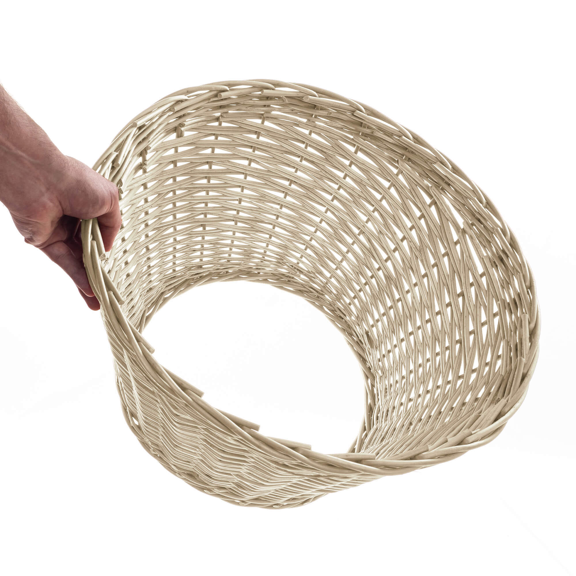 Osłona wiklinowa choinkowa naturalna Aliano 55cm biała