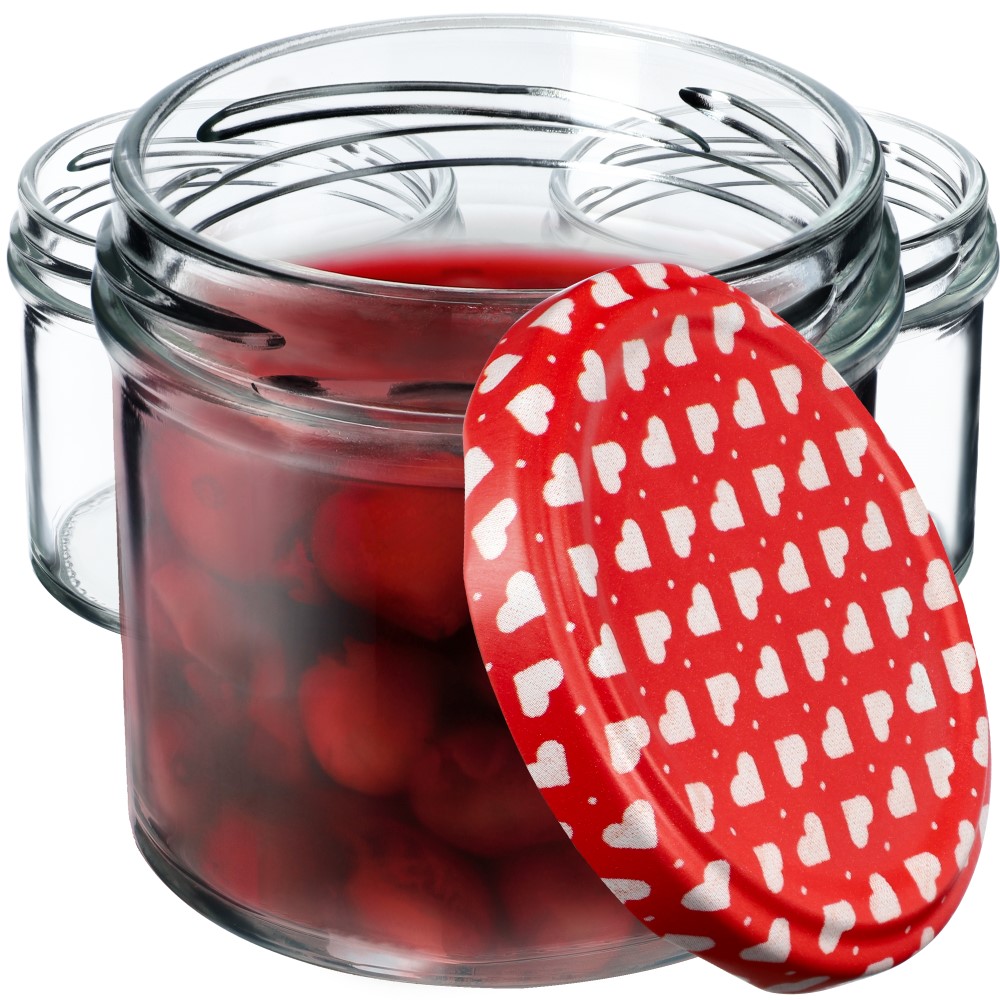 Słoiki Vigo 140ml 50szt 66mm + wieczko "Serca"