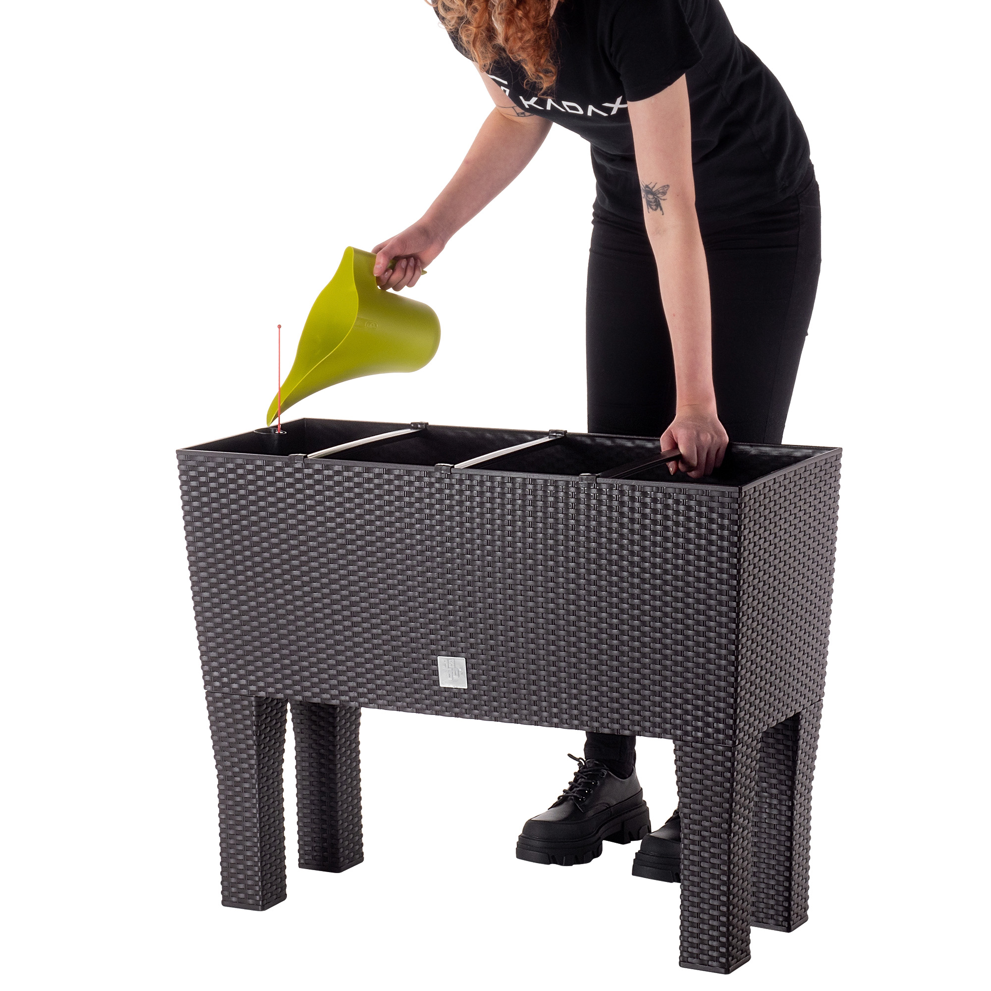 Doniczka z systemem nawadniania Trikala 80 cm, ciemny brąz