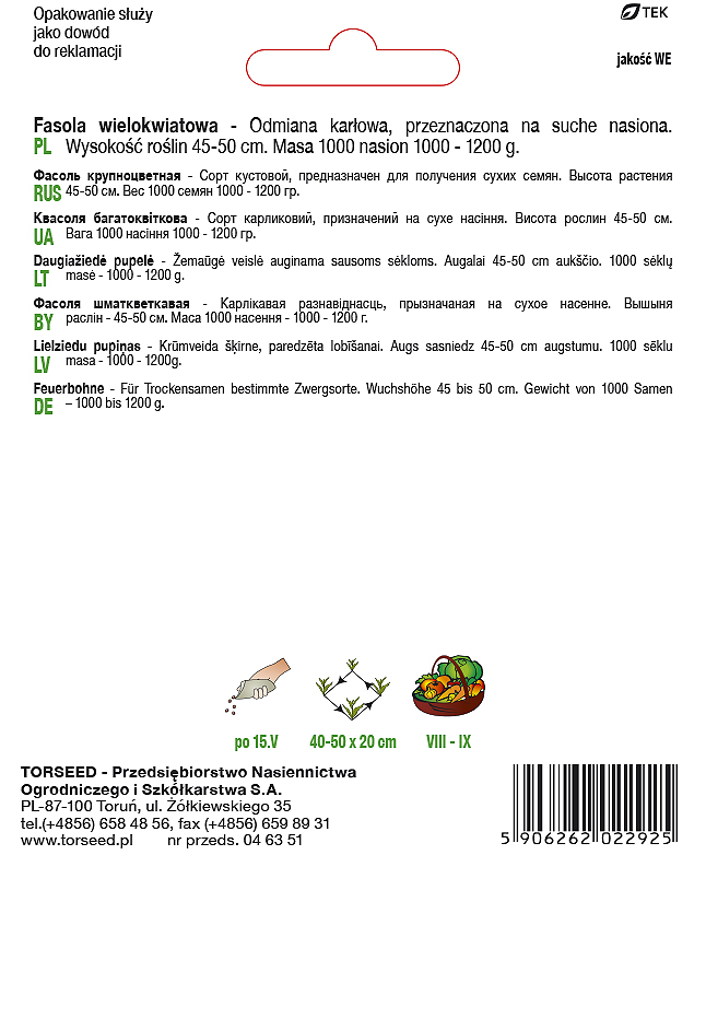 Fasola wielokwiatowa Kontra 40g