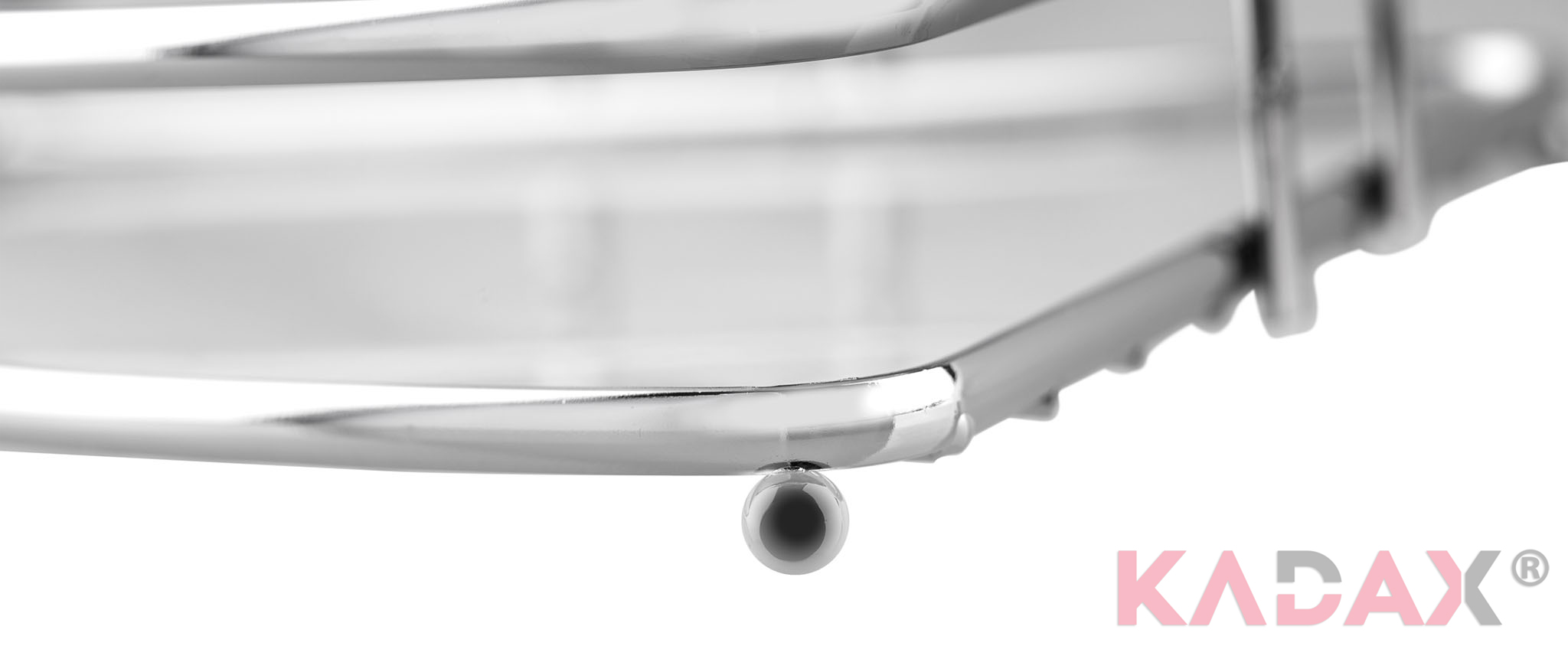 Półka łazienkowa narożna Kobuk 1-poziomowa srebrna