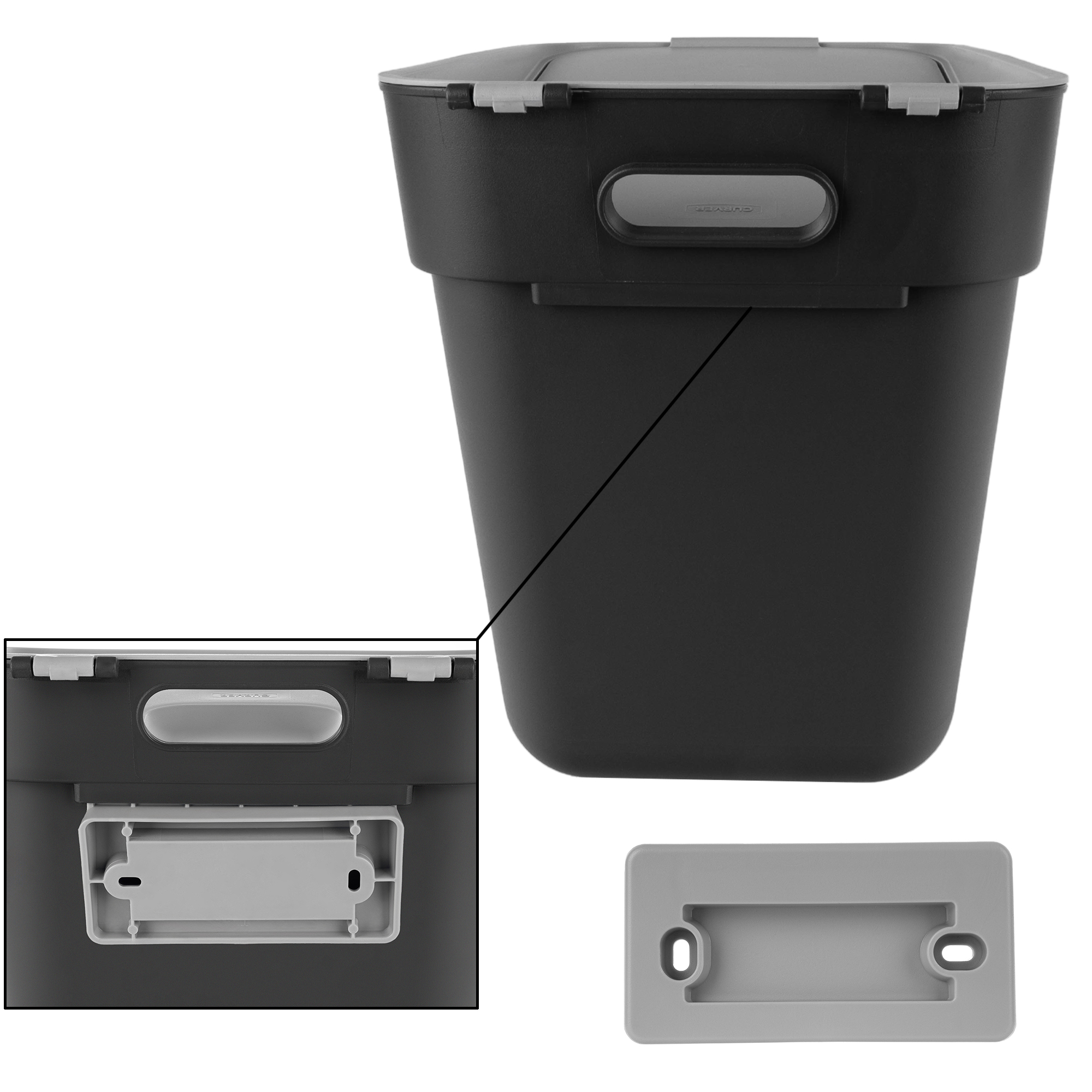 Kosz do segregacji śmieci Curver Ready to Collect 20L szary
