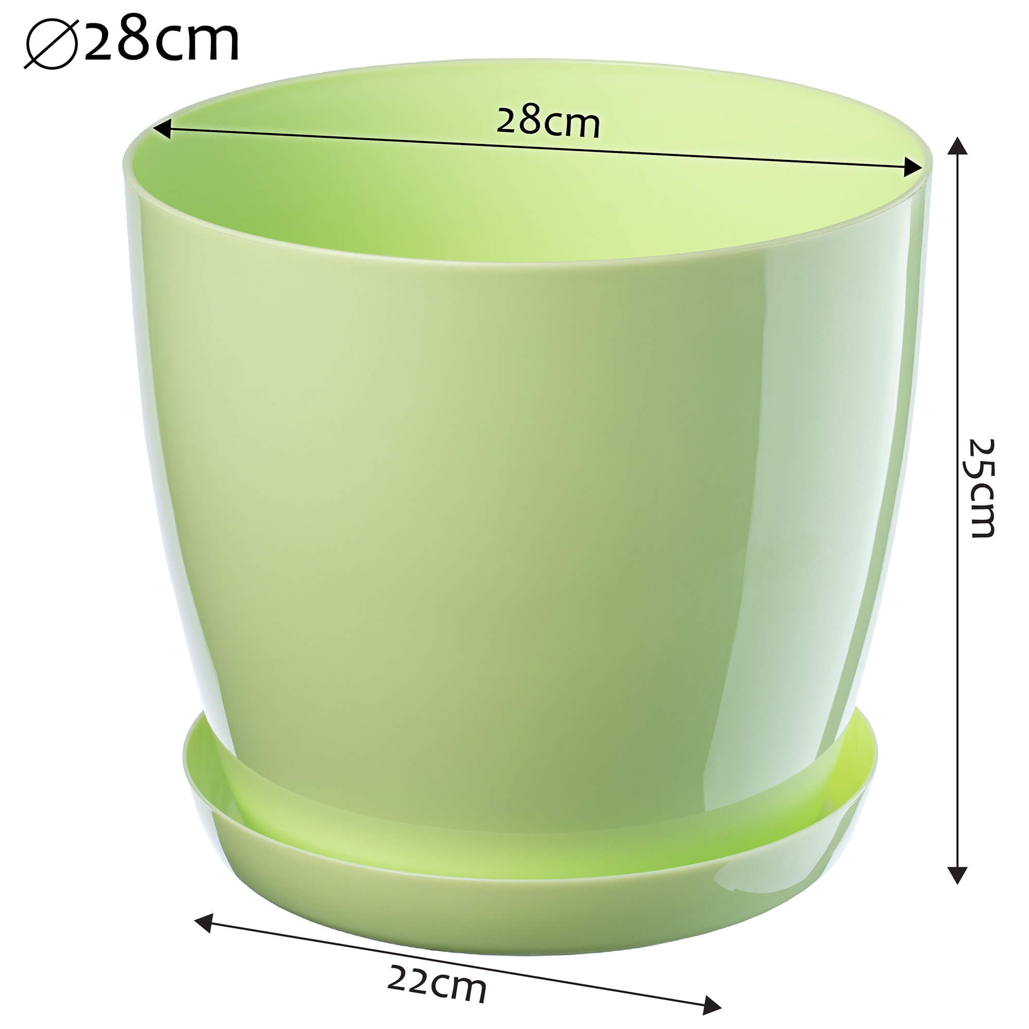 Doniczka na kwiaty z podstawką 285 cm, pastelowa zieleń