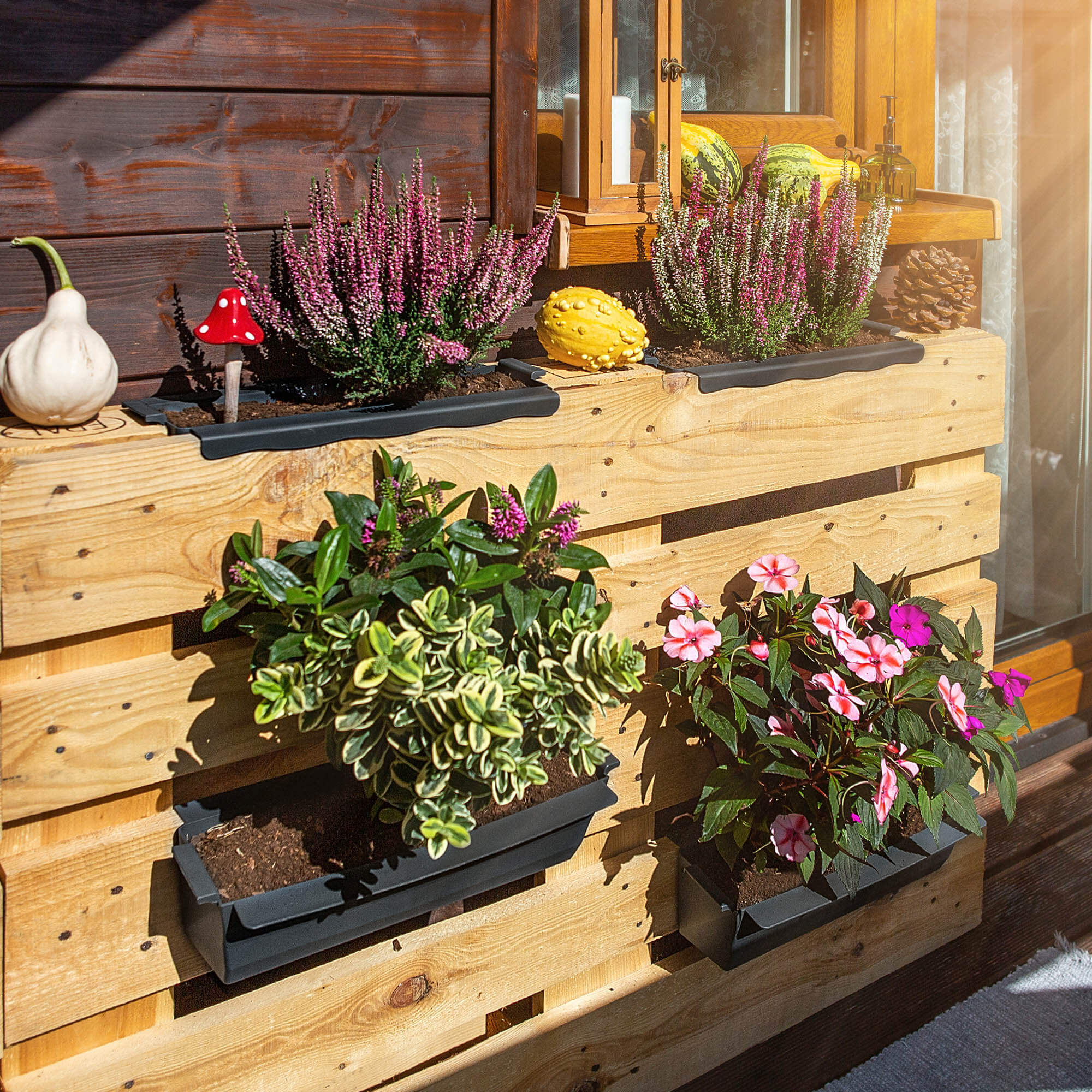 Doniczka do europalet Veere 40.5 cm czarna 12 szt.