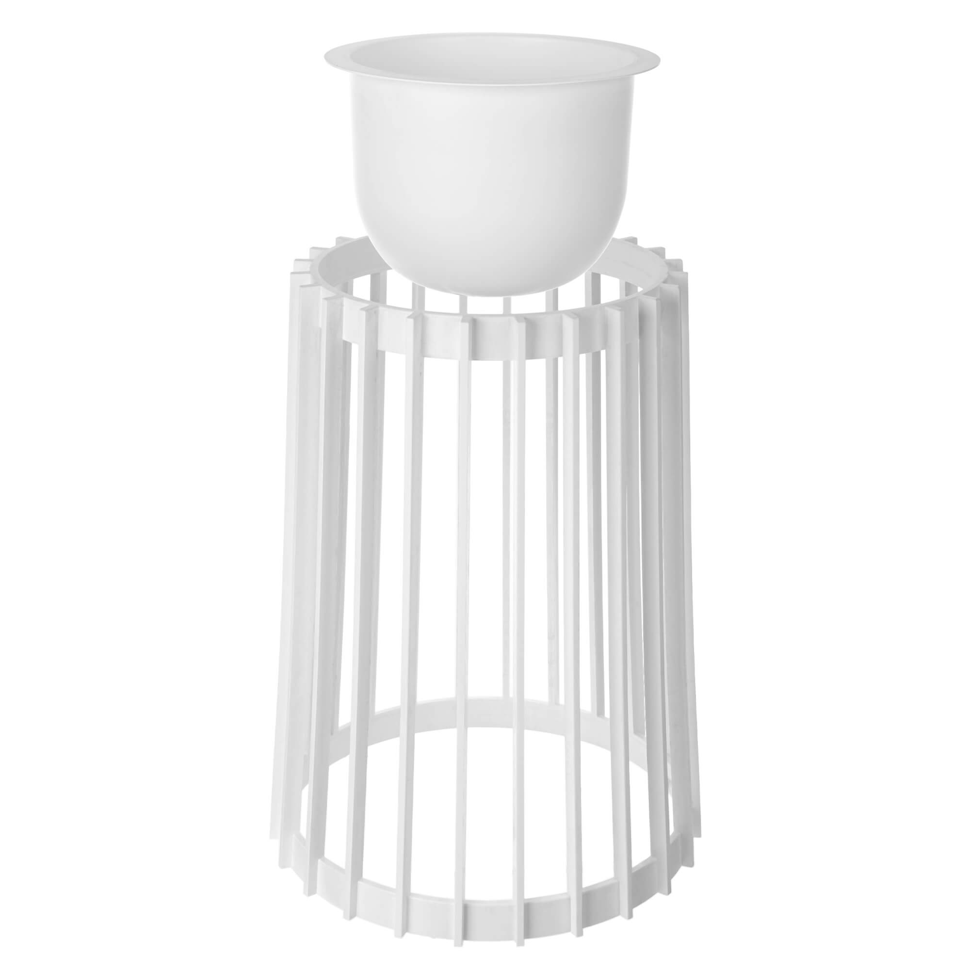 Kwietnik dwustronny Aytre 40 cm biały + wkład