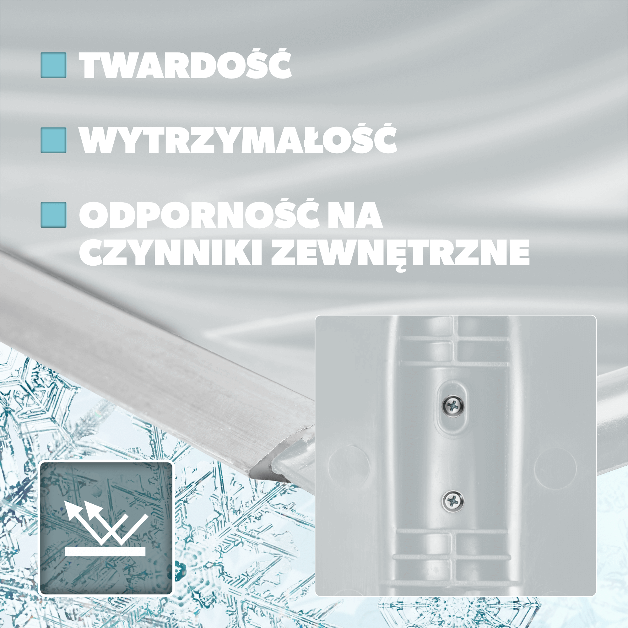 Szufla do śniegu Monti bez trzonka, srebrna, blaszane okucie, 3 szt.