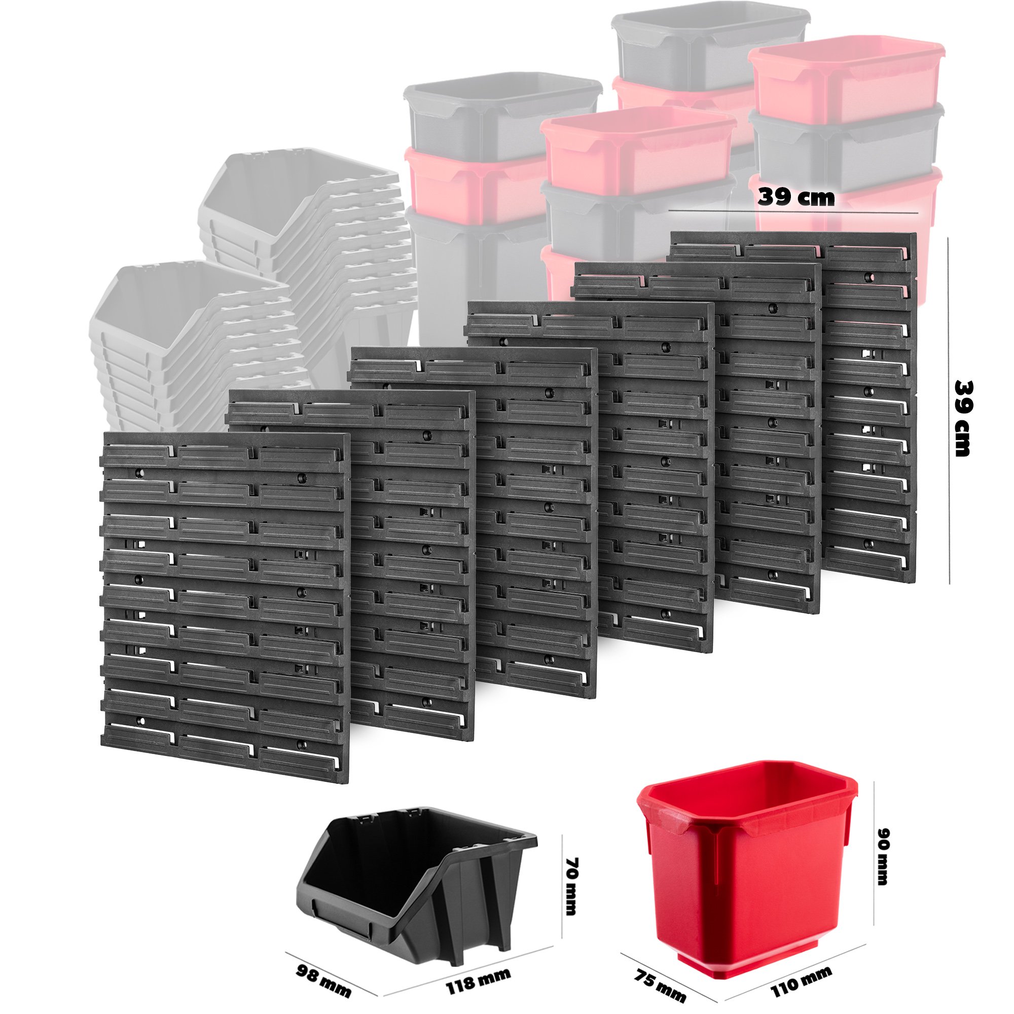Tablica narzędziowa Lokke 77 elementów 117x78cm czerwono-czarna