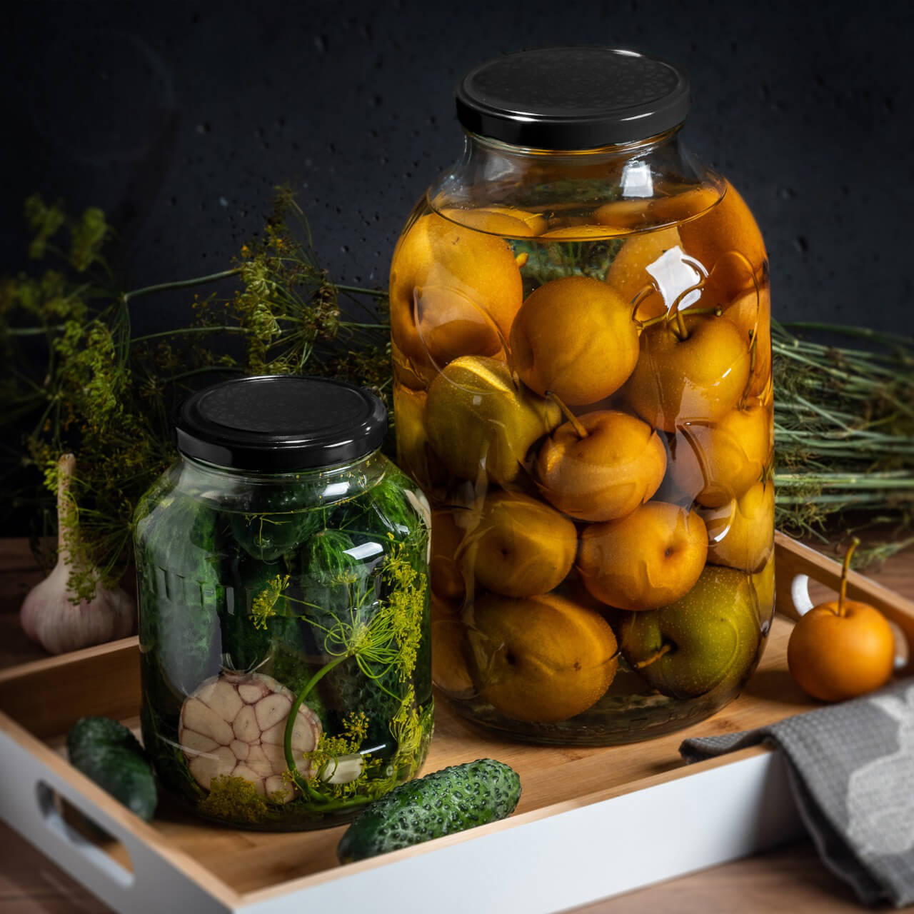 Metalowe wieczka do słoików Sturko 100szt fi 89mm "Czarna koronka"