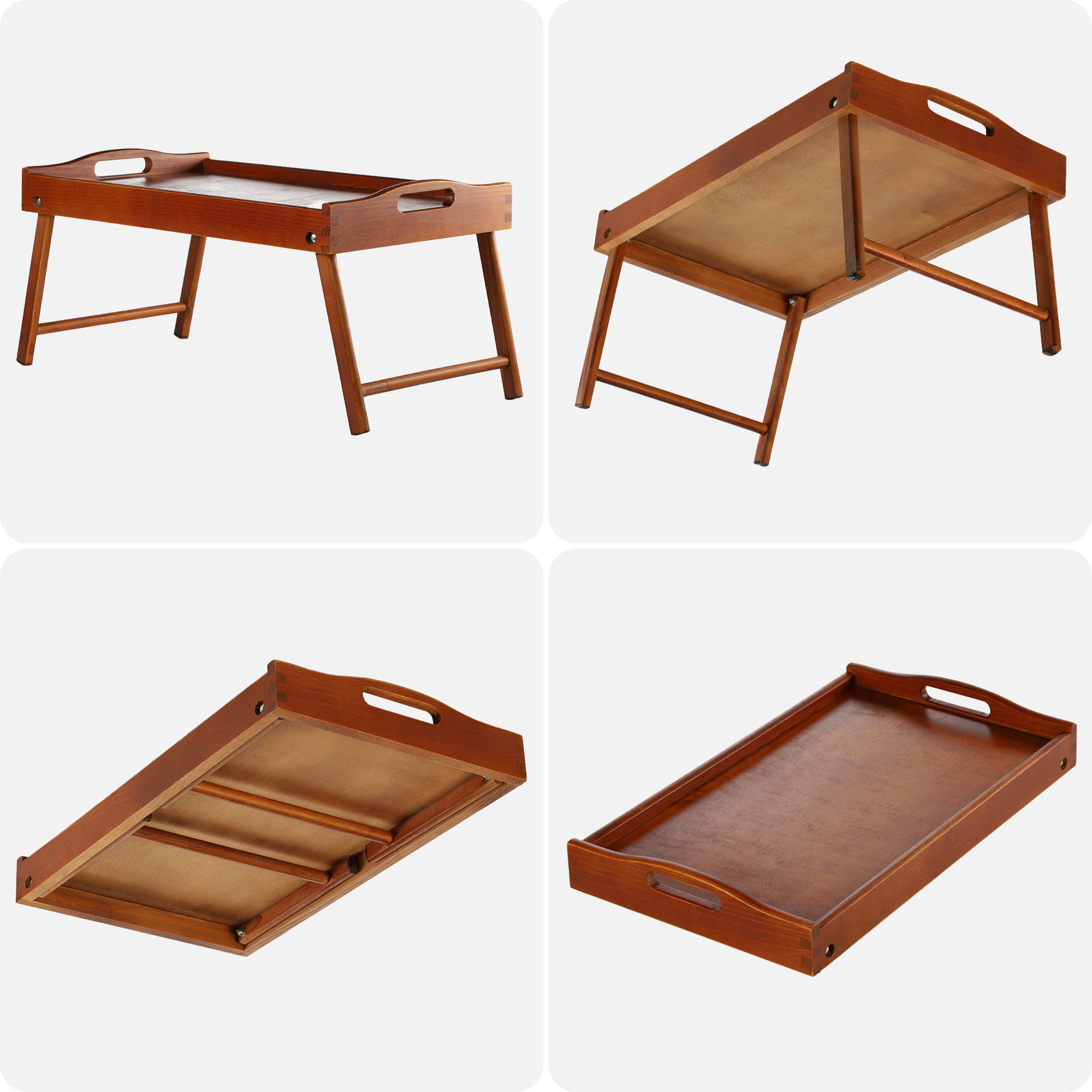 Stolik śniadaniowy Solia, pod laptopa, 50 cm, brązowy