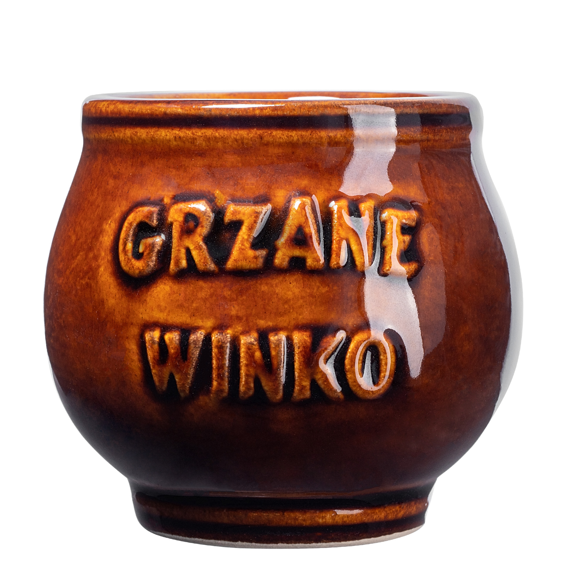 Kubek kamionkowy Olympia 0.3L z napisem "Grzane Winko", 2 szt.