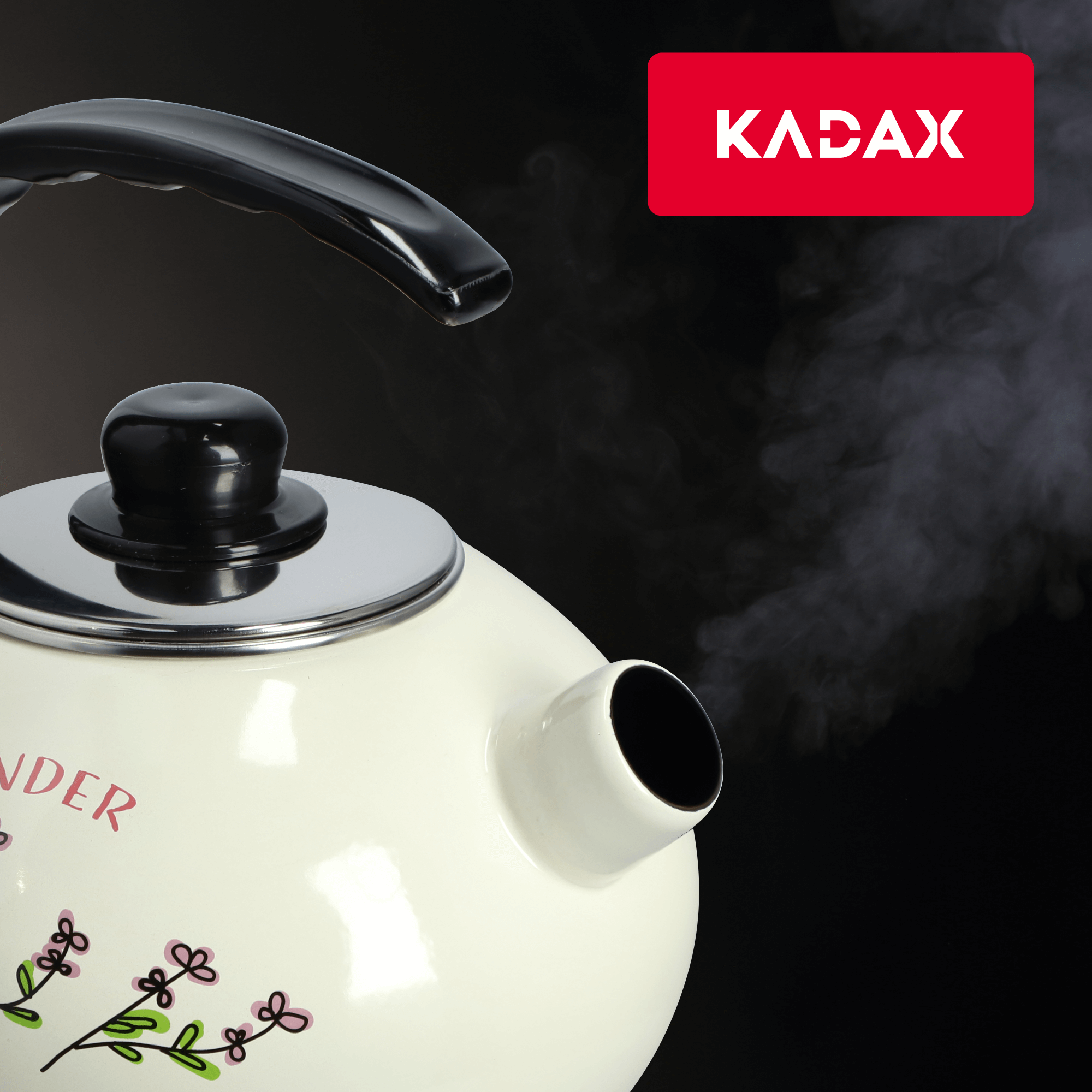 Czajnik emaliowany z gwizdkiem 2.2L, lawenda