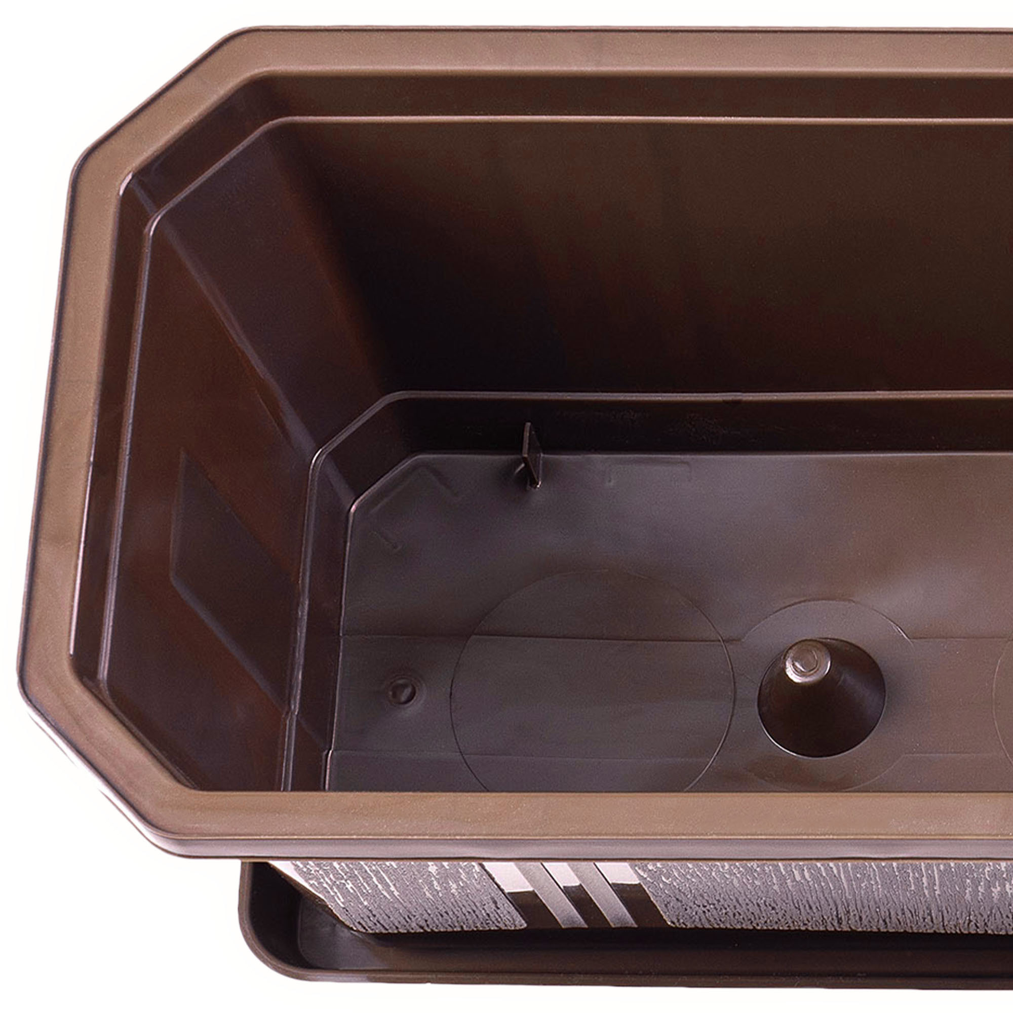 Doniczka balkonowa z uchwytami brązowa Oste 80 cm, 3 szt.