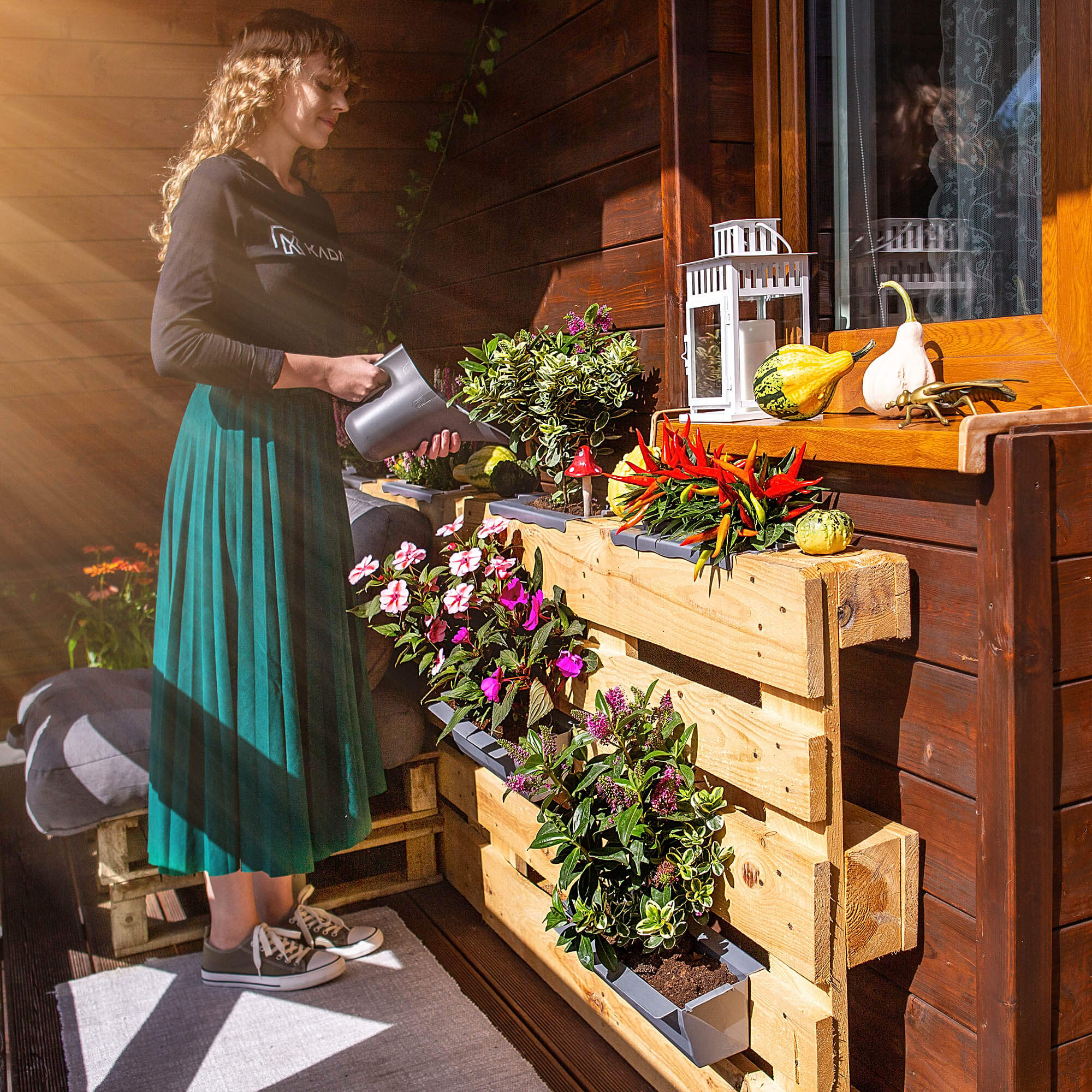 Doniczka do europalet Veere 40.5 cm srebrna 10 szt.