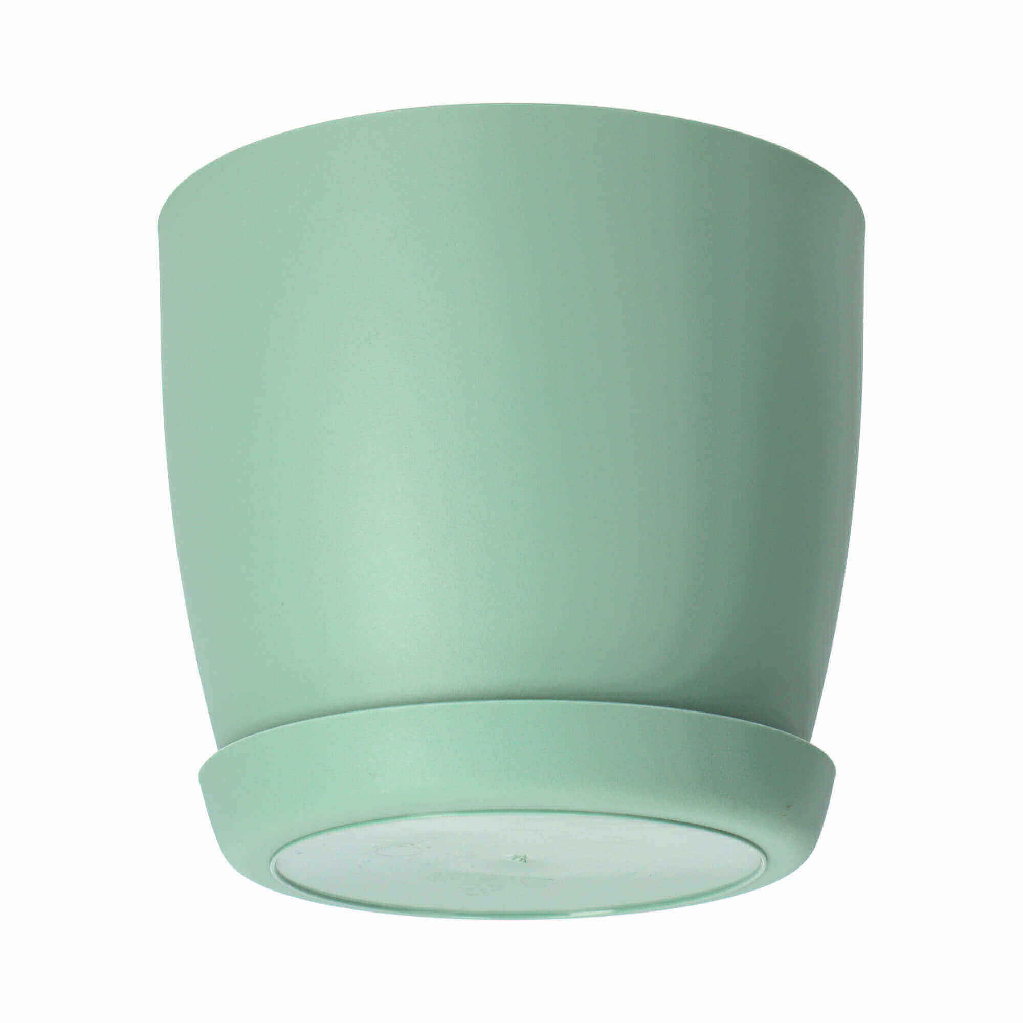 Doniczka Agen z podstawką 16 cm, matowa zielona