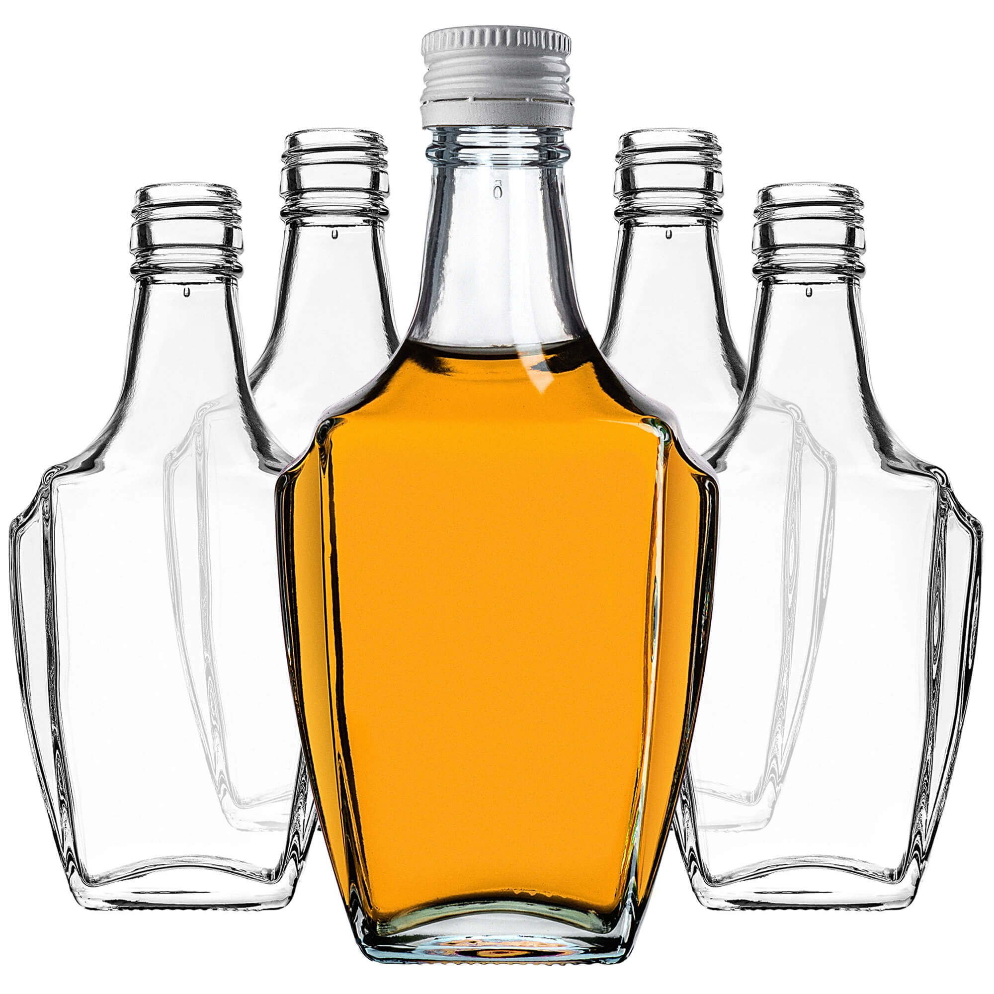 Szklana butelka na nalewkę Faenza 250ml z białą zakrętką 10 szt.