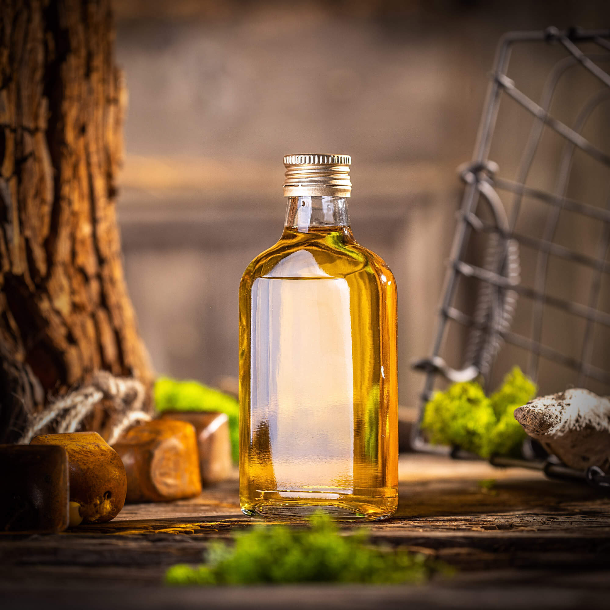 Butelka piersiówka Viane 200ml ze złotą zakrętką 10 szt.