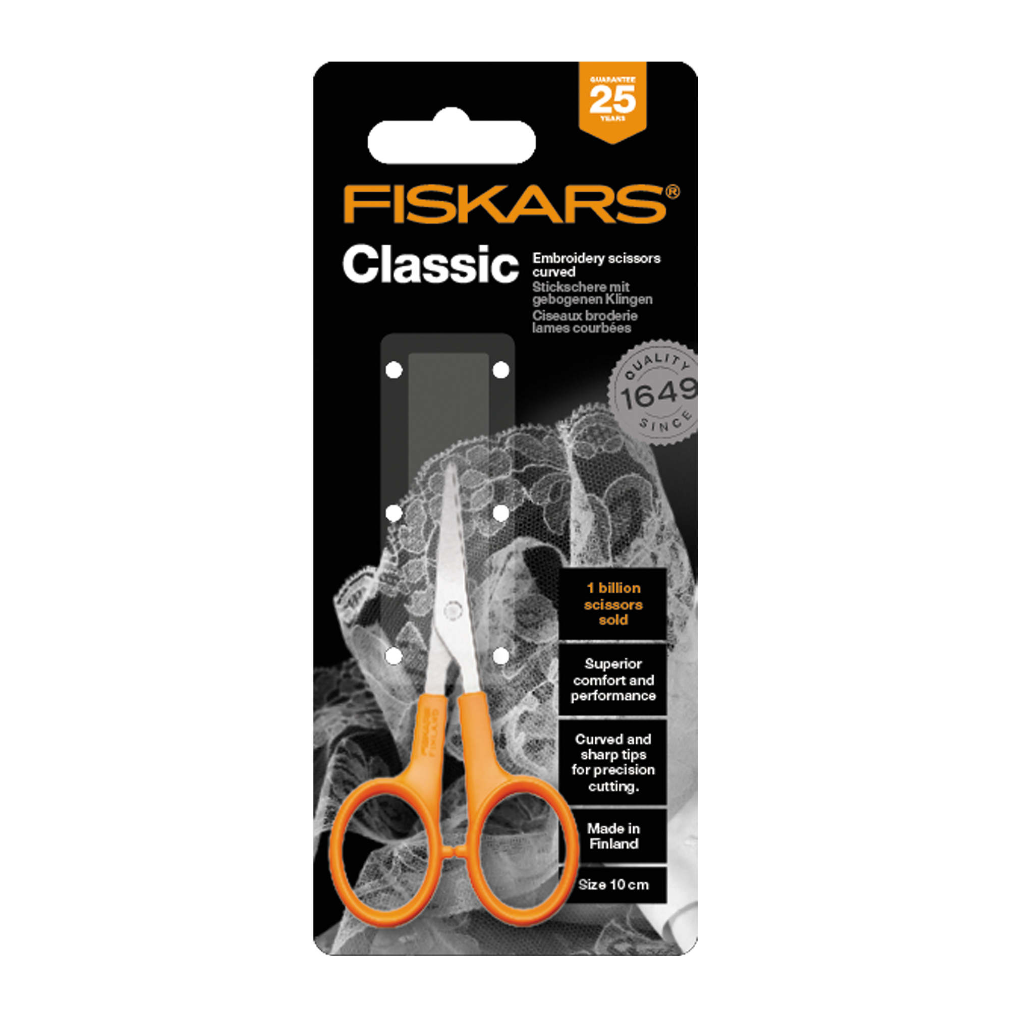 Fiskars 1005144 Classic Nożyczki do haftu zagięte