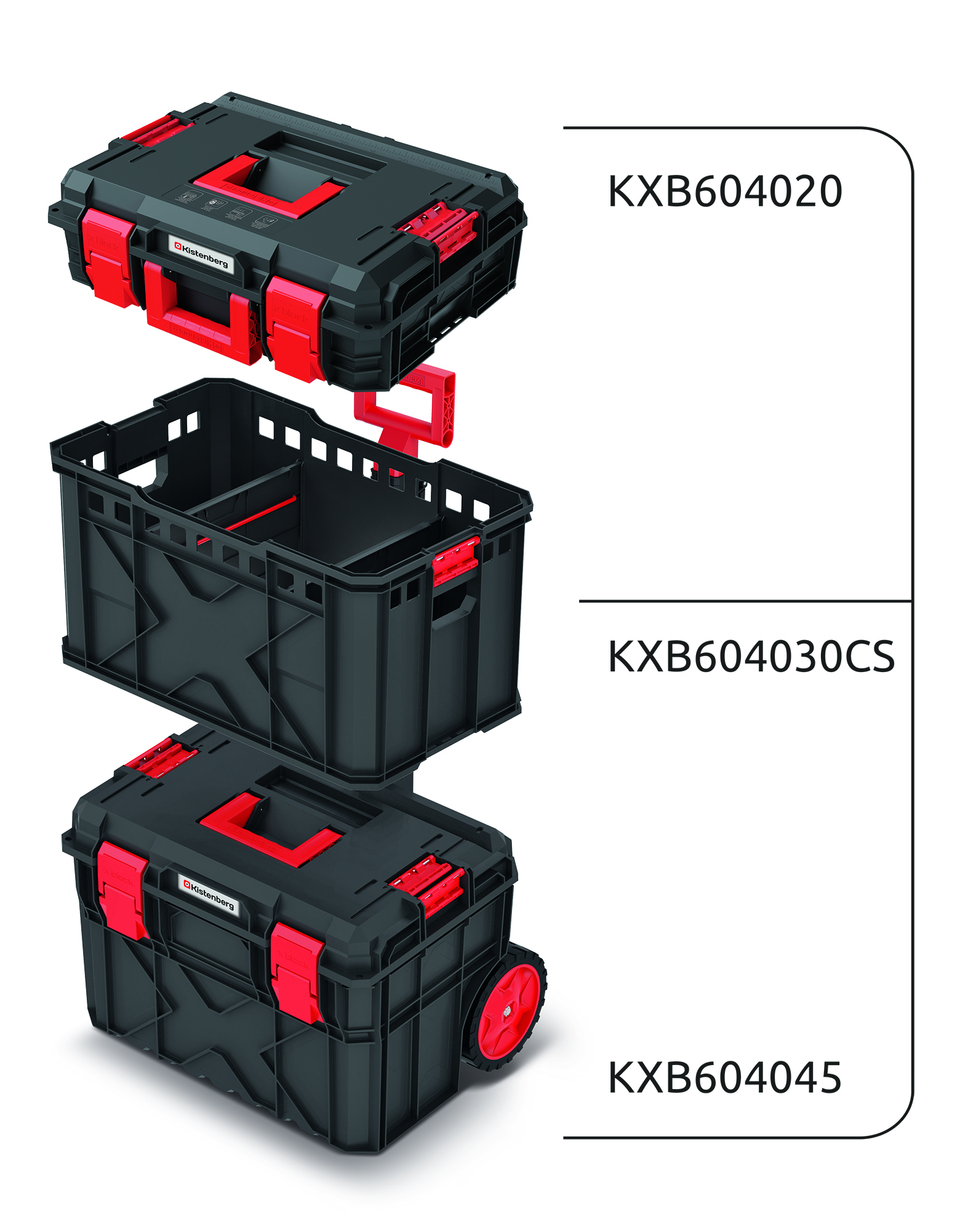 KISTENBERG Zestaw Skrzyń narzędziowych X Block PRO 2w1 - KXBS6040100 - czarny