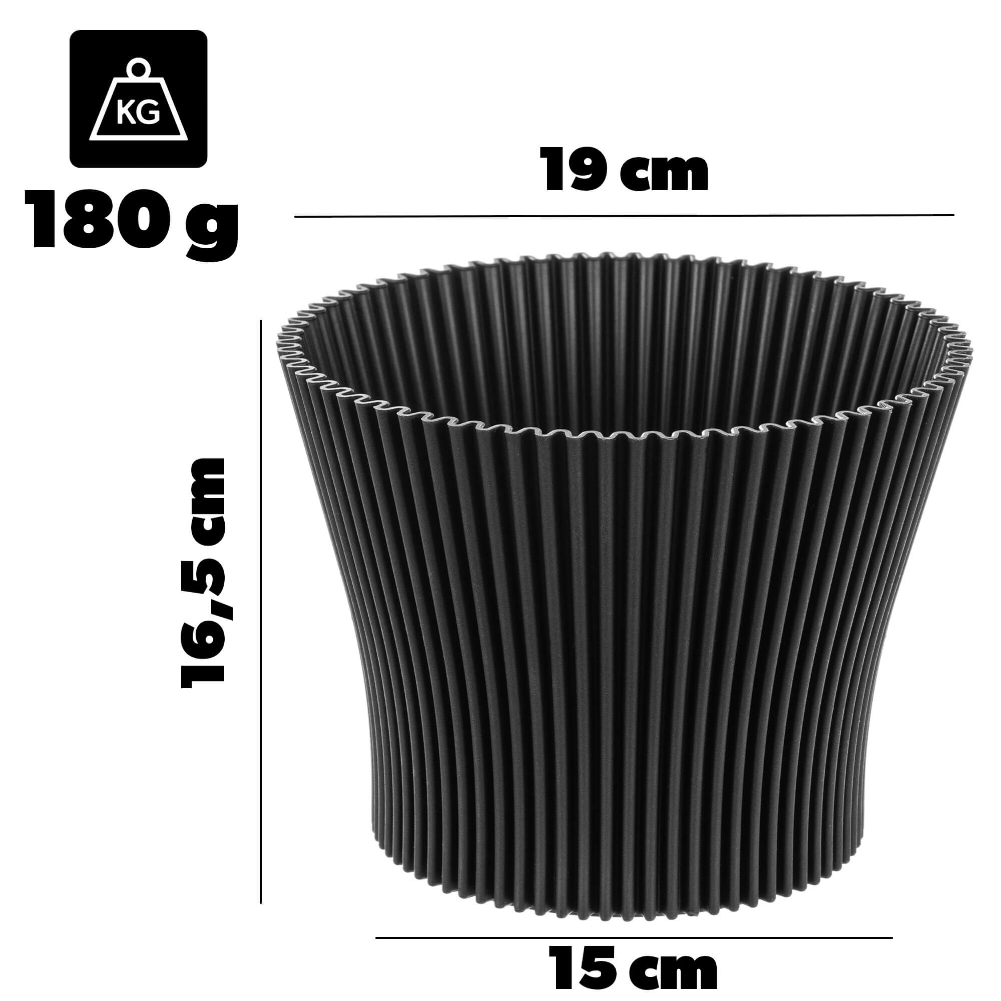 Doniczka na kwiaty Estrela 19cm czarny