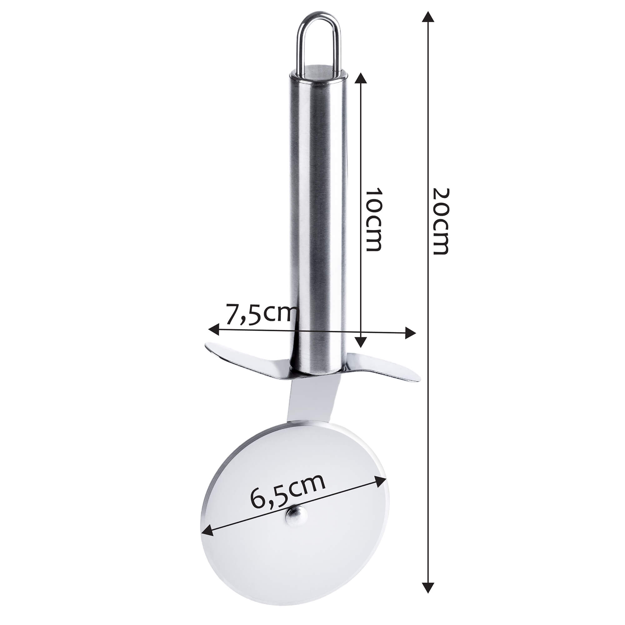 Stalowy nóż do krojenia pizzy, 20 cm