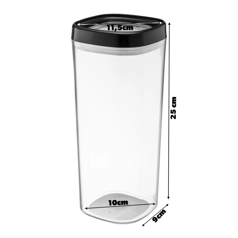 Pojemnik kwadratowy Duna 1.8L, czarny