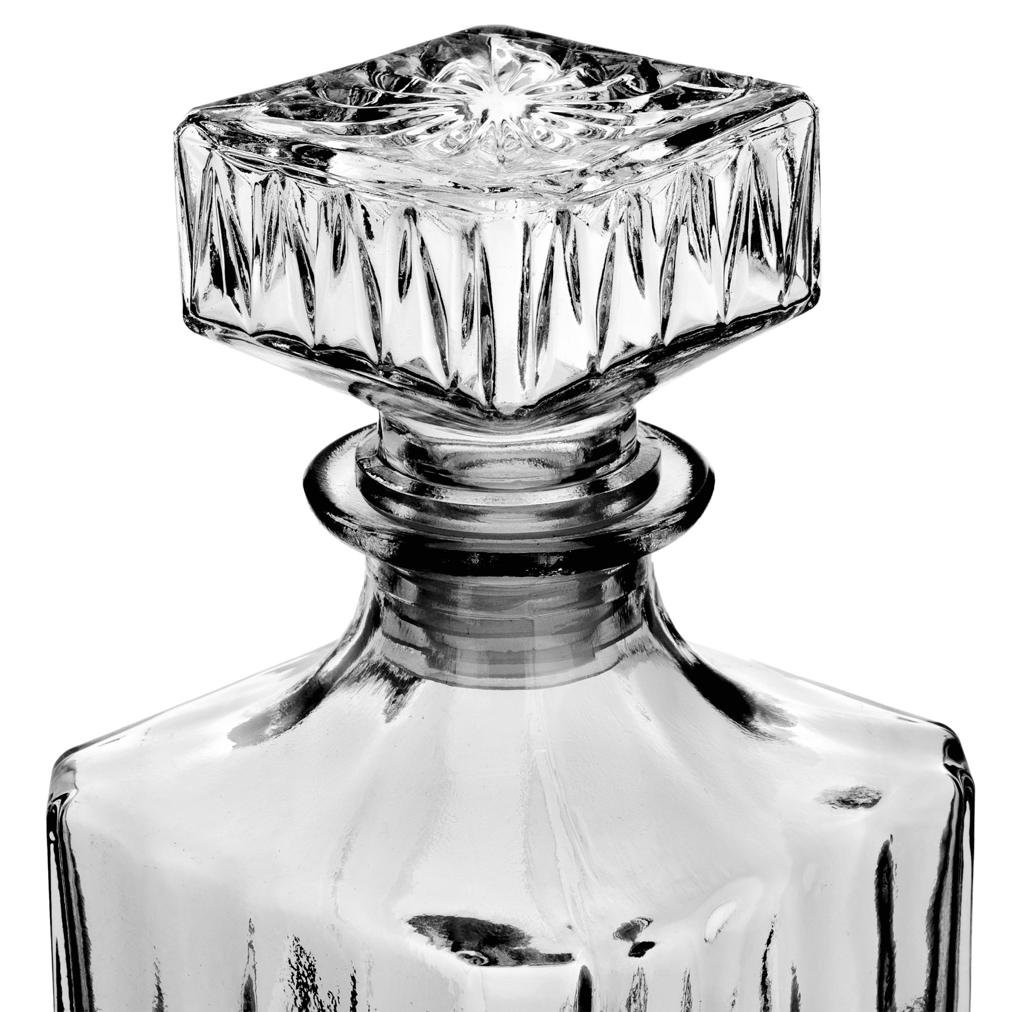 Karafka szklana Moutier na whisky z korkiem 0.85L 6szt