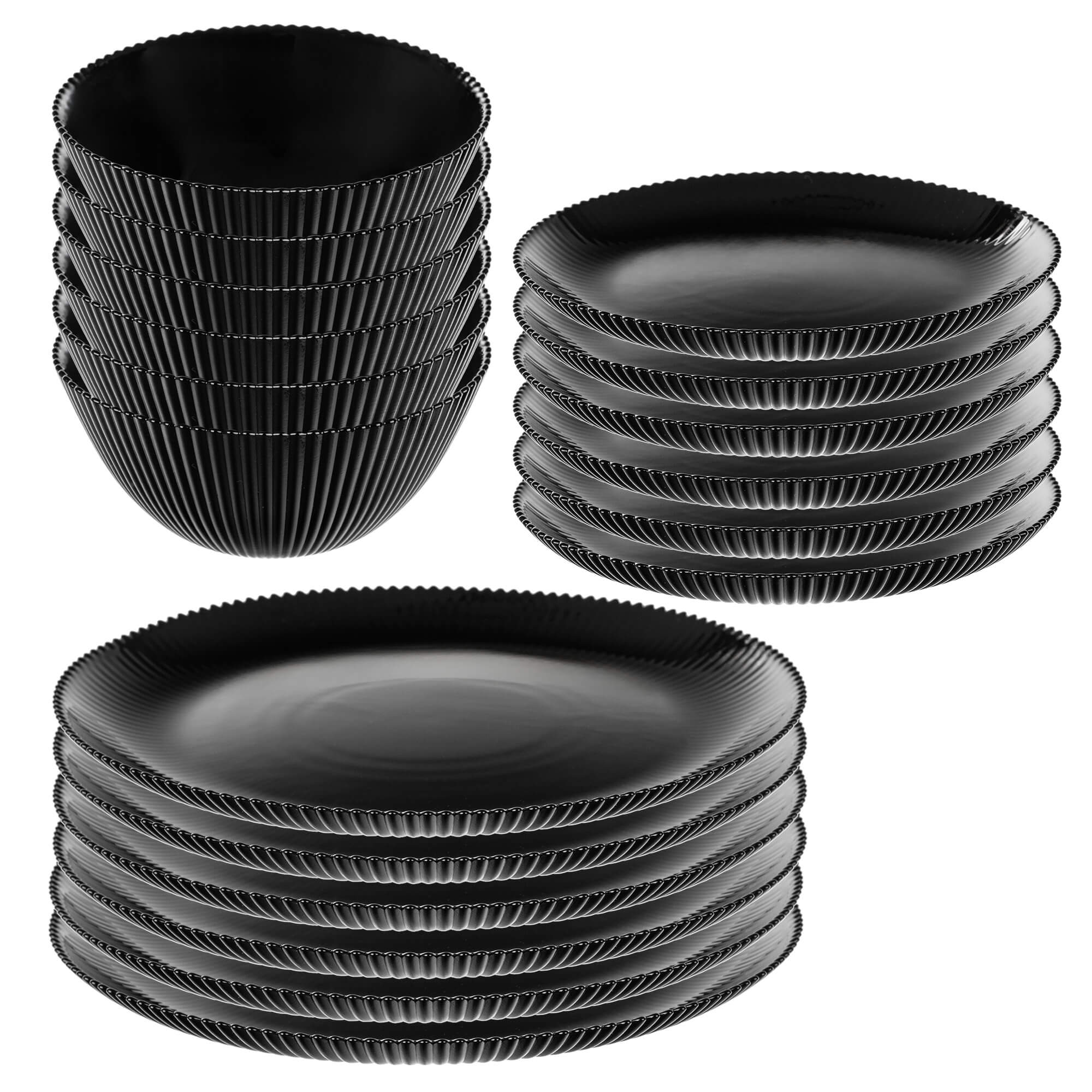 Zestaw obiadowy Regno czarny 6 kompletów