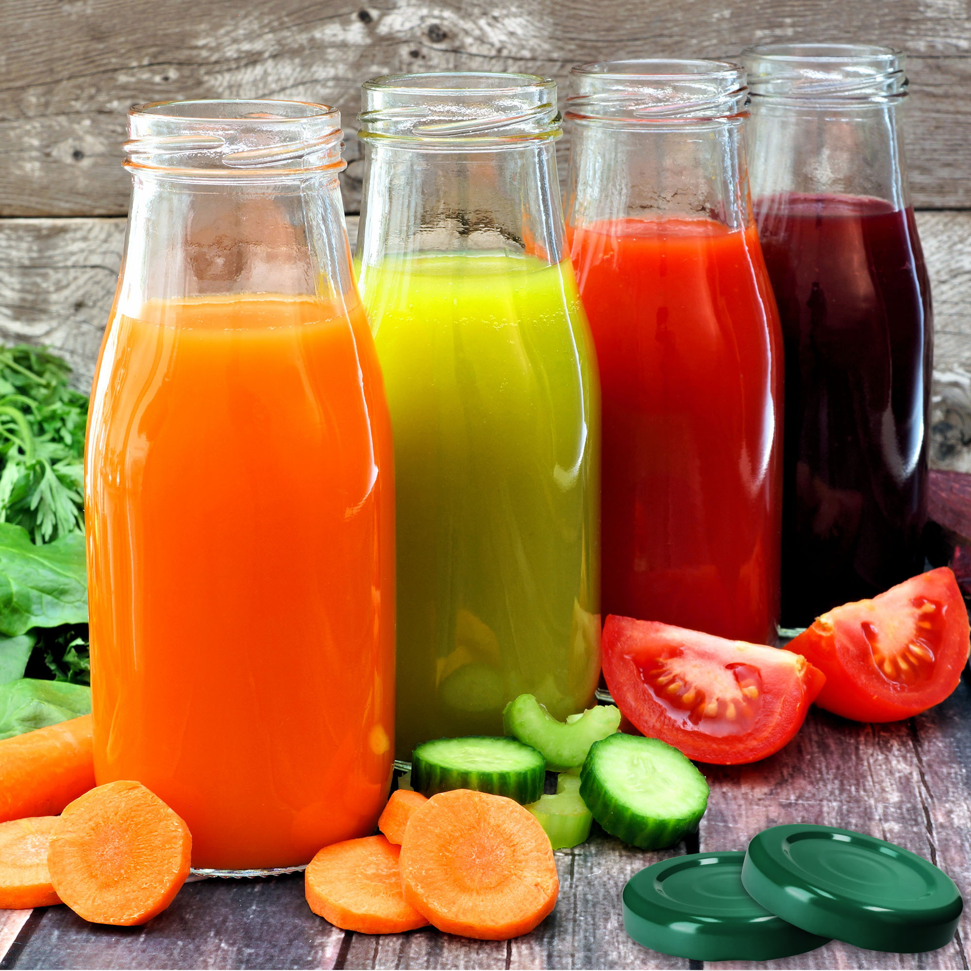 Metalowe wieczka do słoików i butelek Tranas fi 33mm zielone, 50szt