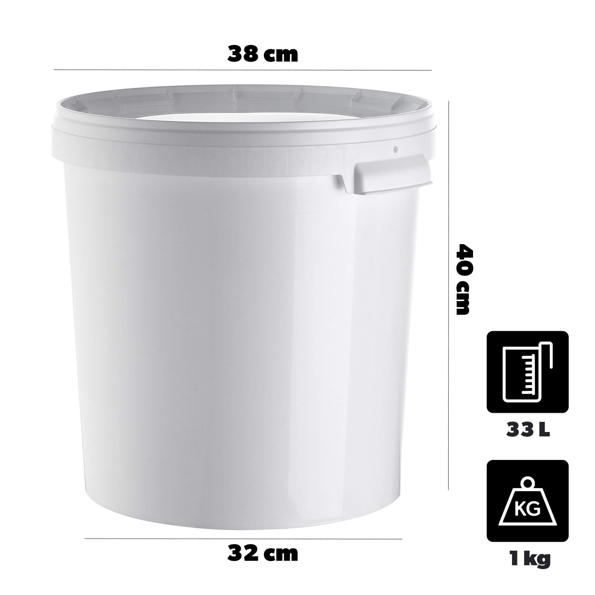 Pojemnik fermentacyjny Acerra z pokrywą 33L biały