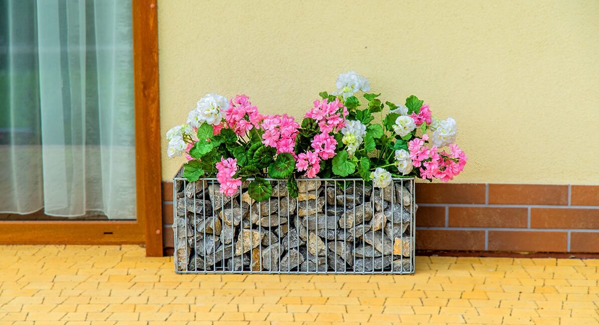 Donica stalowa gabionowa 25 x 72 cm