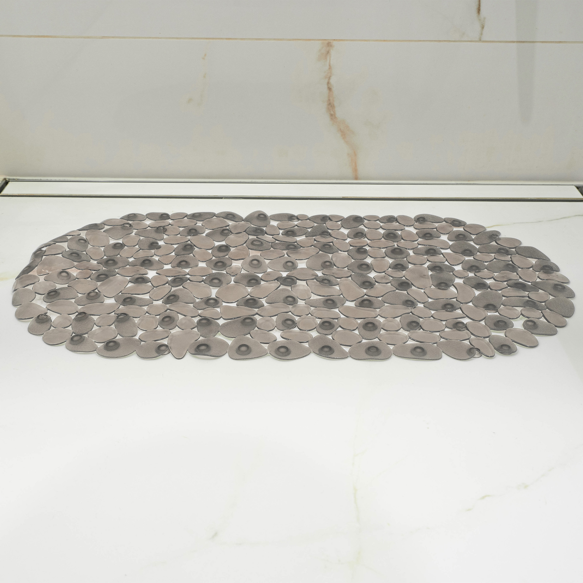 Mata łazienkowa Cabra 67x36 cm, szara transparentna