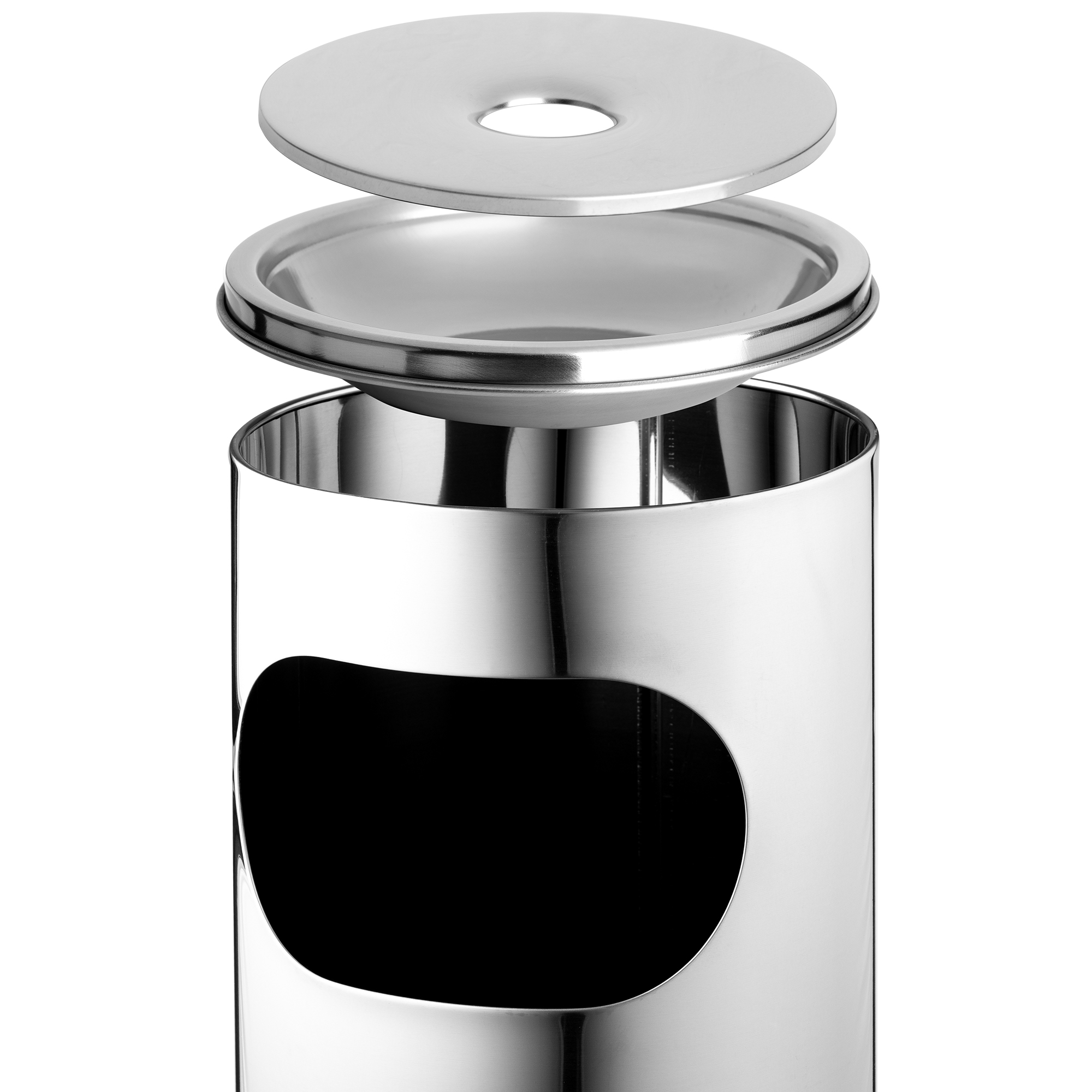 Popielnica stojąca Brix z koszem 18L srebrna