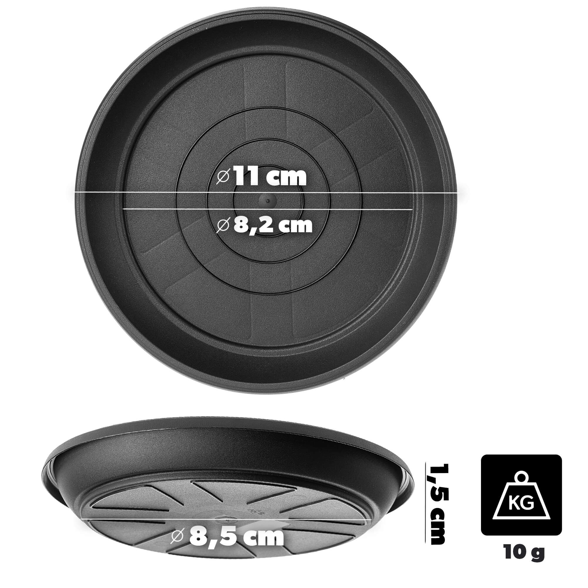 Podstawka do doniczek Lyot antracyt 11 cm 1 szt.