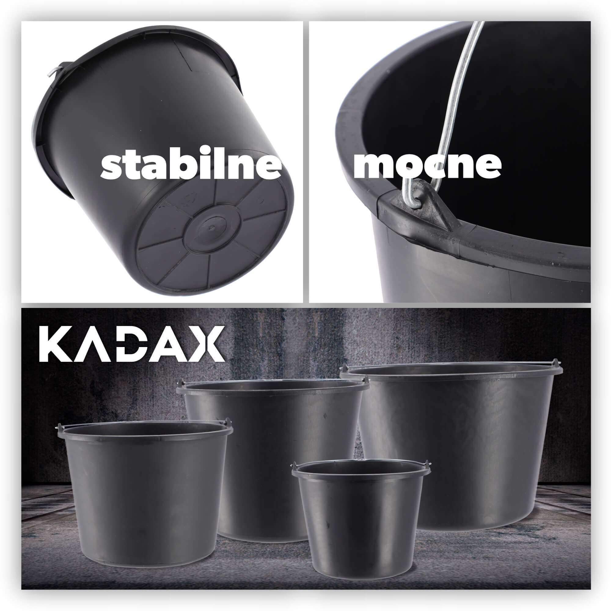 Wiadro budowlane Bado czarne 5L, 20 szt.