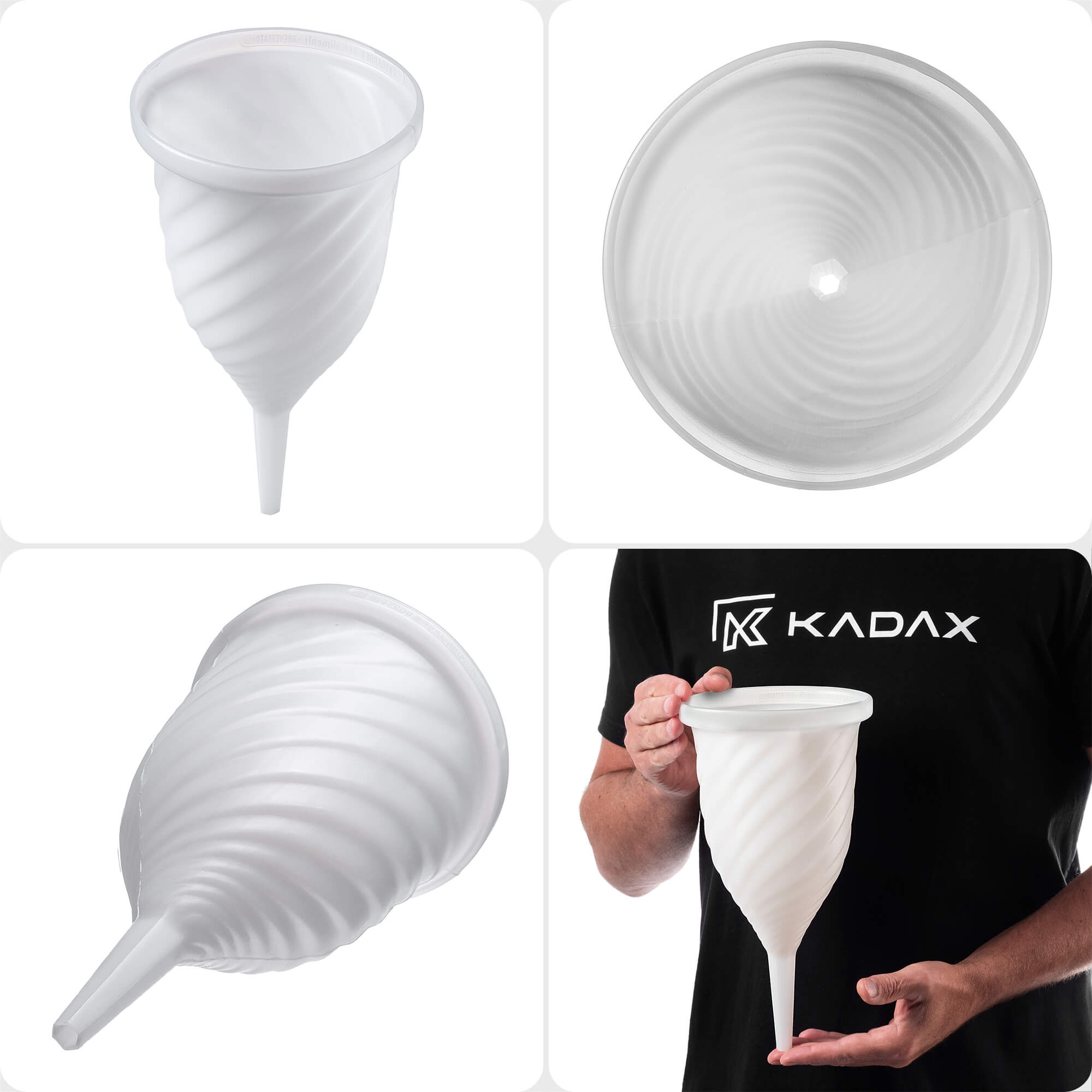 Lejek spiralny do filtracji Vinay 15.5 x 29 cm biały