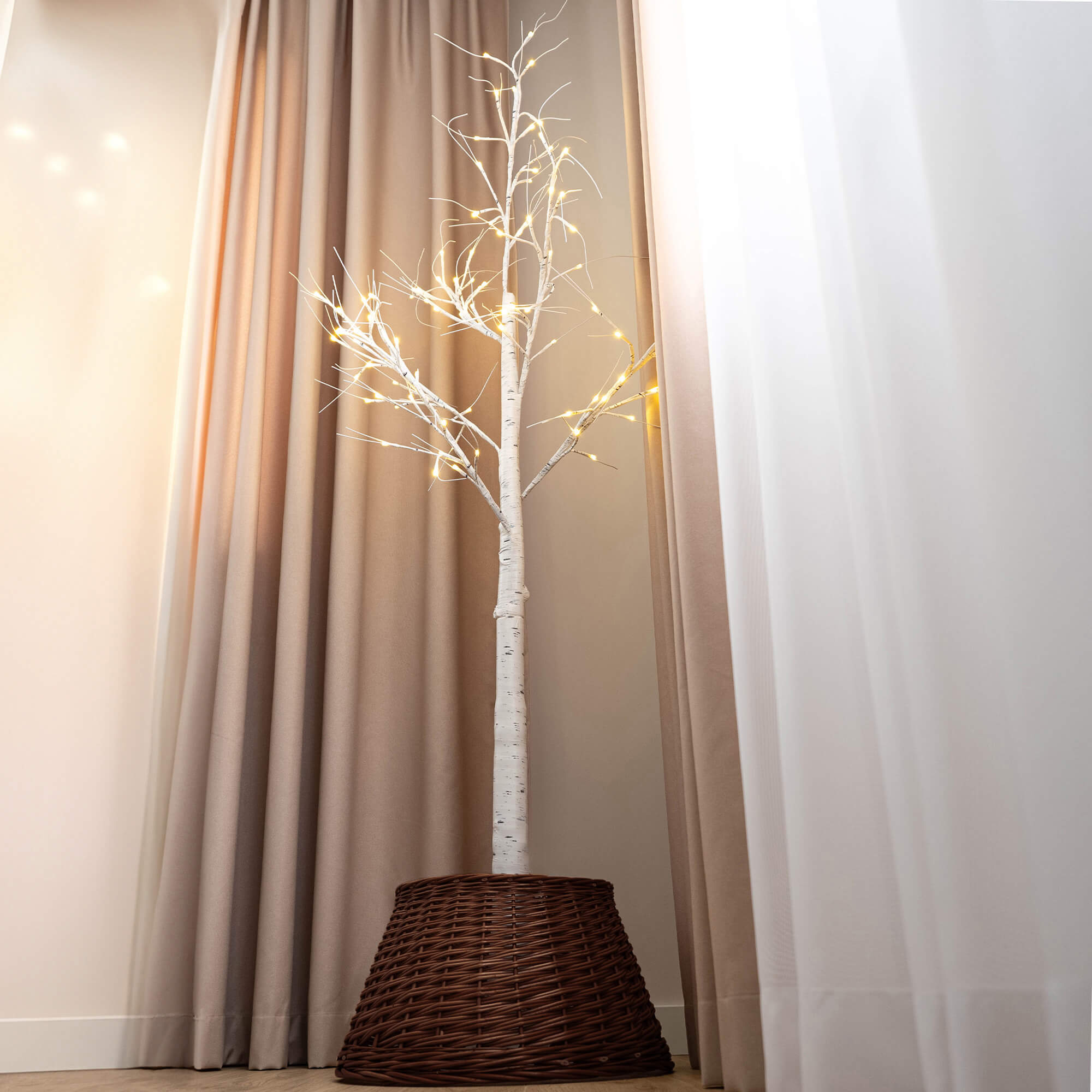 Osłona wiklinowa choinkowa naturalna Aliano 50cm ciemna