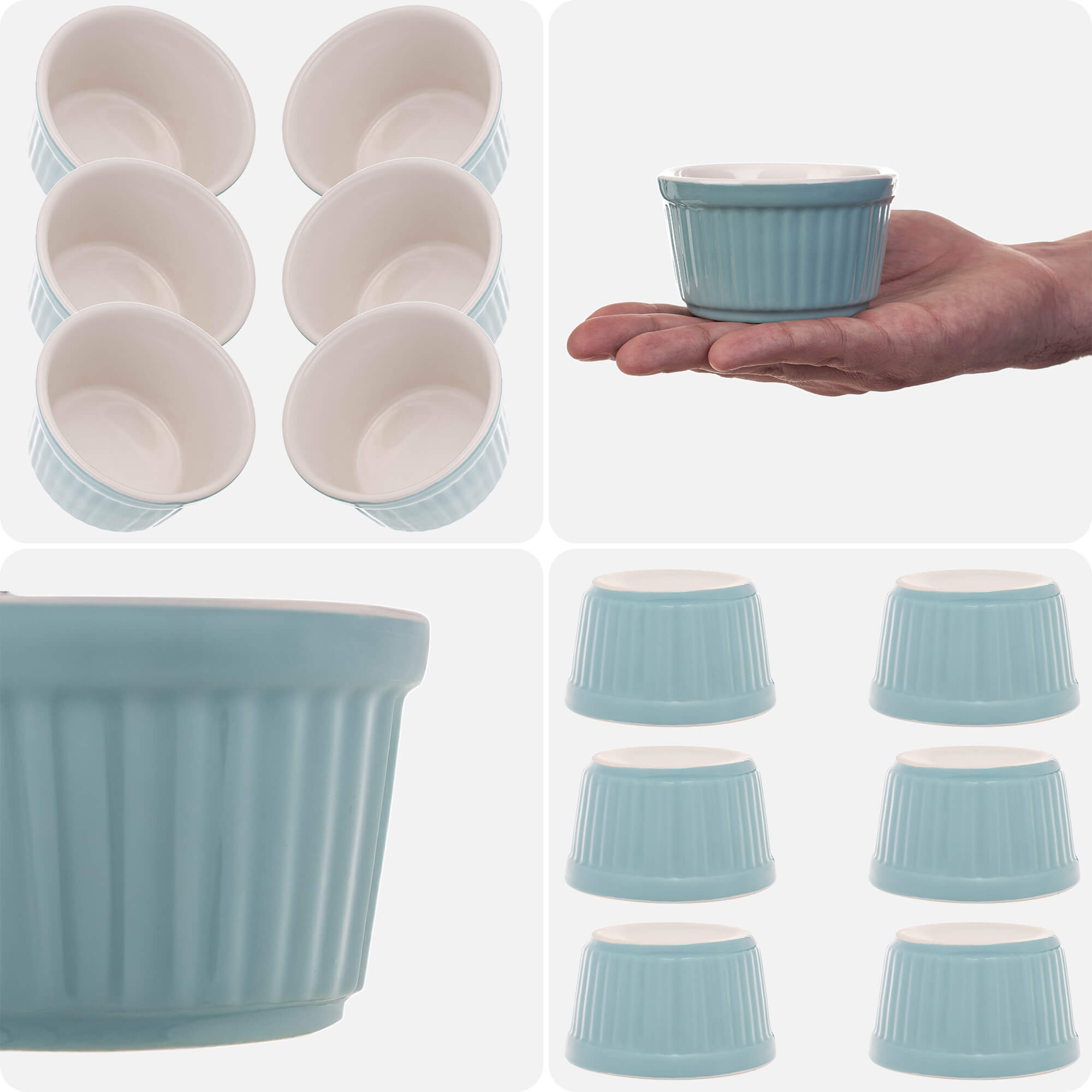 Naczynie ceramiczne do zapiekania Maes 9 x 5 cm miętowe 6 szt.
