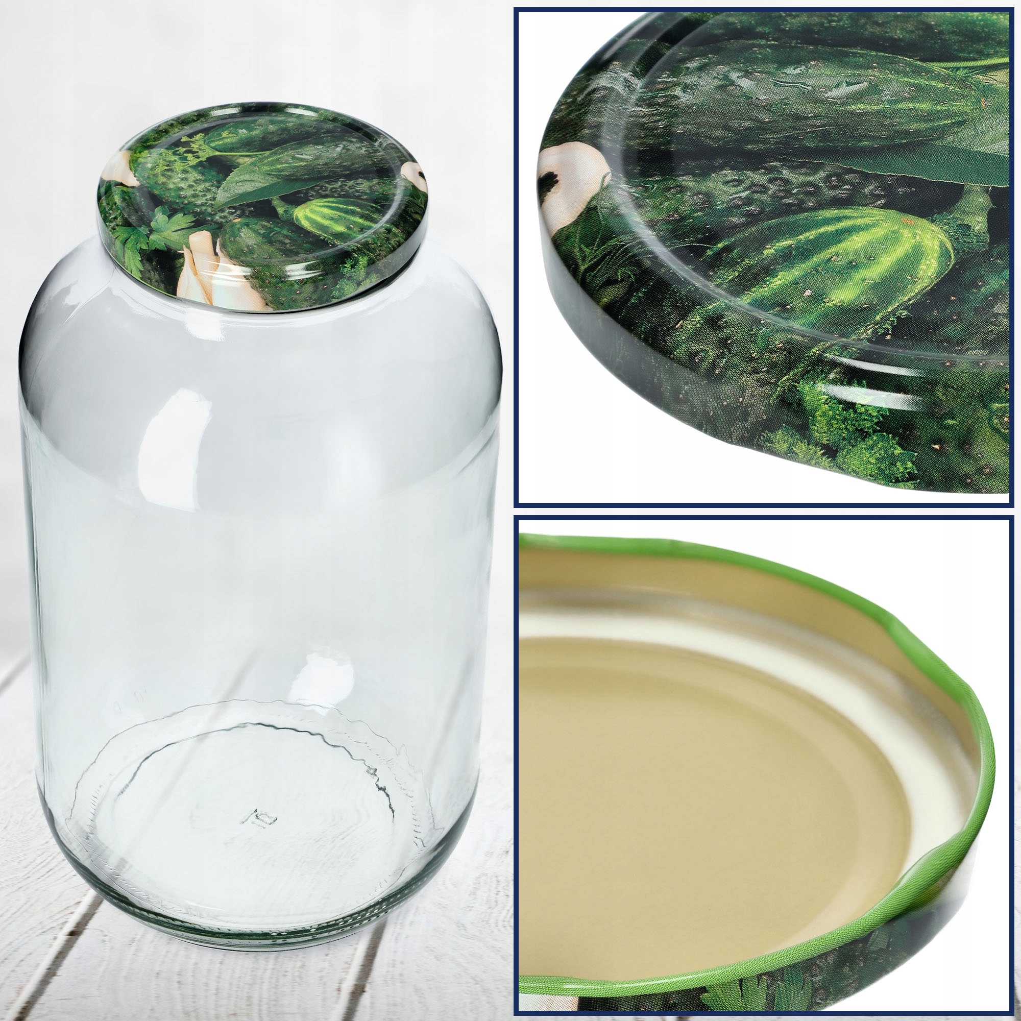 Metalowe wieczka do słoików Virbo 200szt fi 82mm "Ogórki II"