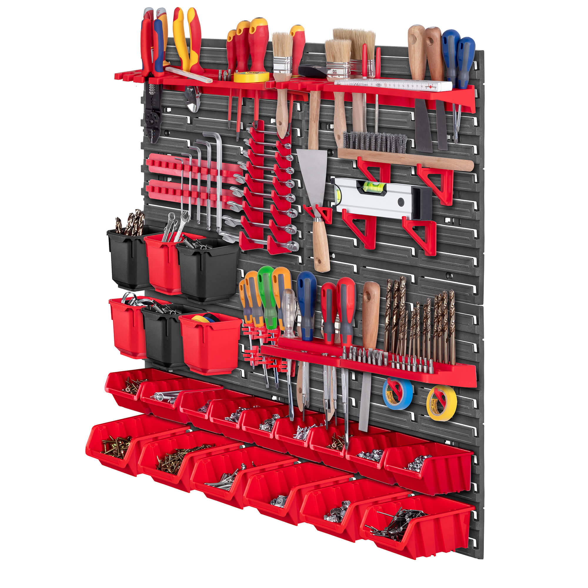 Tablica warsztatowa Lokke 78x78cm 45 elementów czerwona