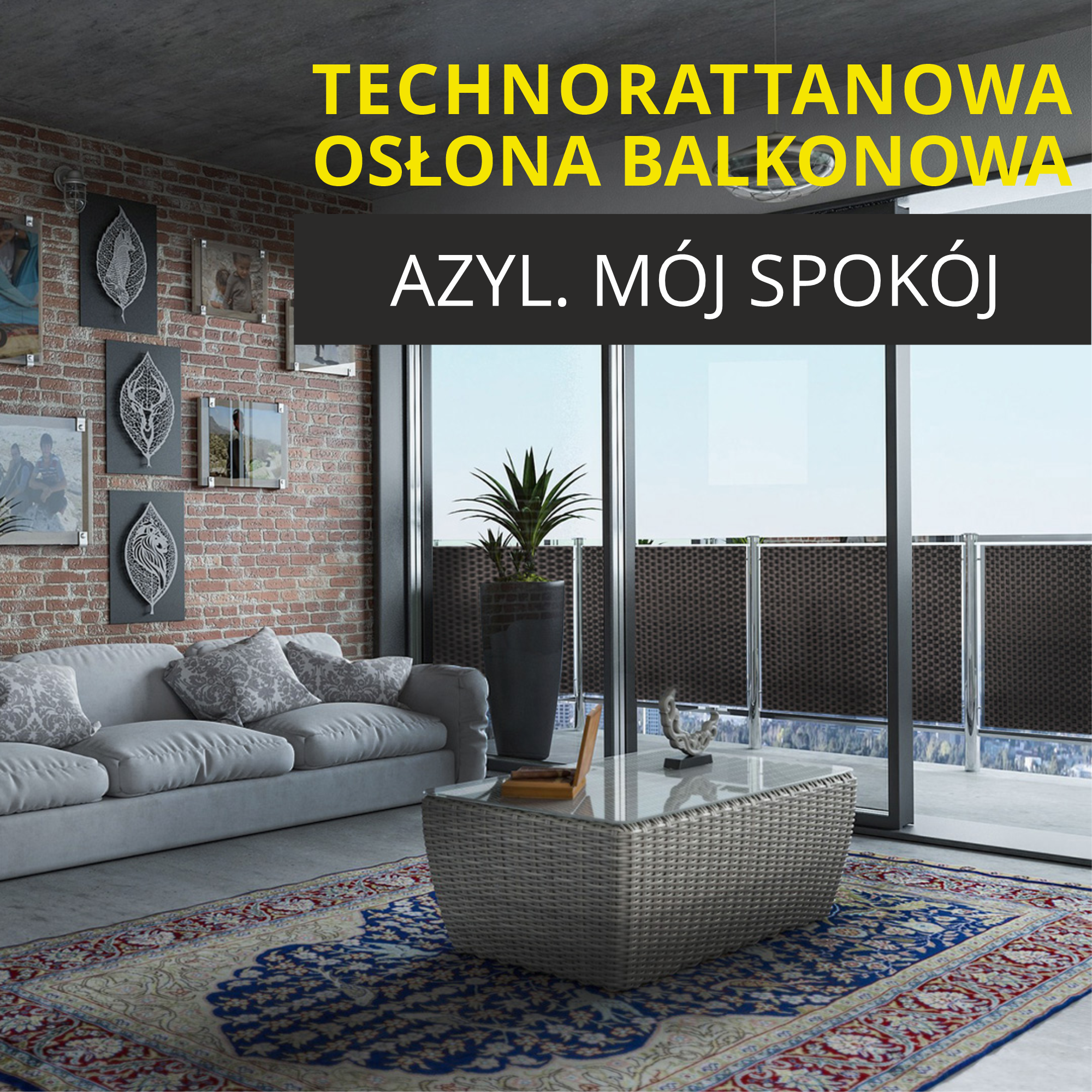 Osłona balkonowa Skei 100 x 90 cm, czarny