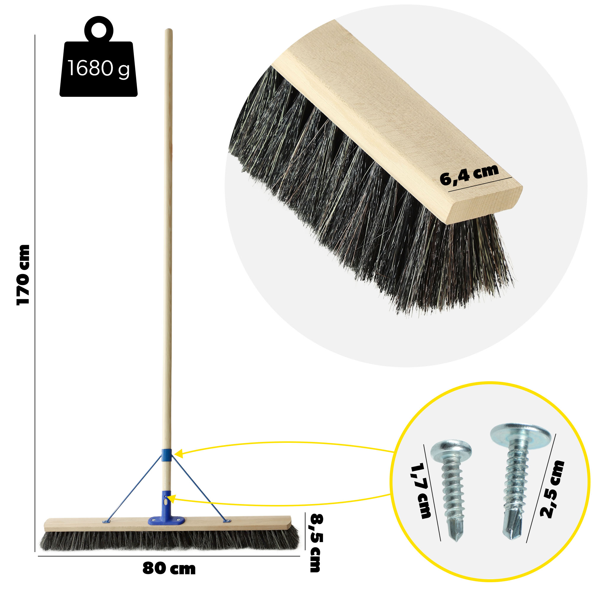 Zamiatacz do ulic Frixe wzmocniony 80 cm