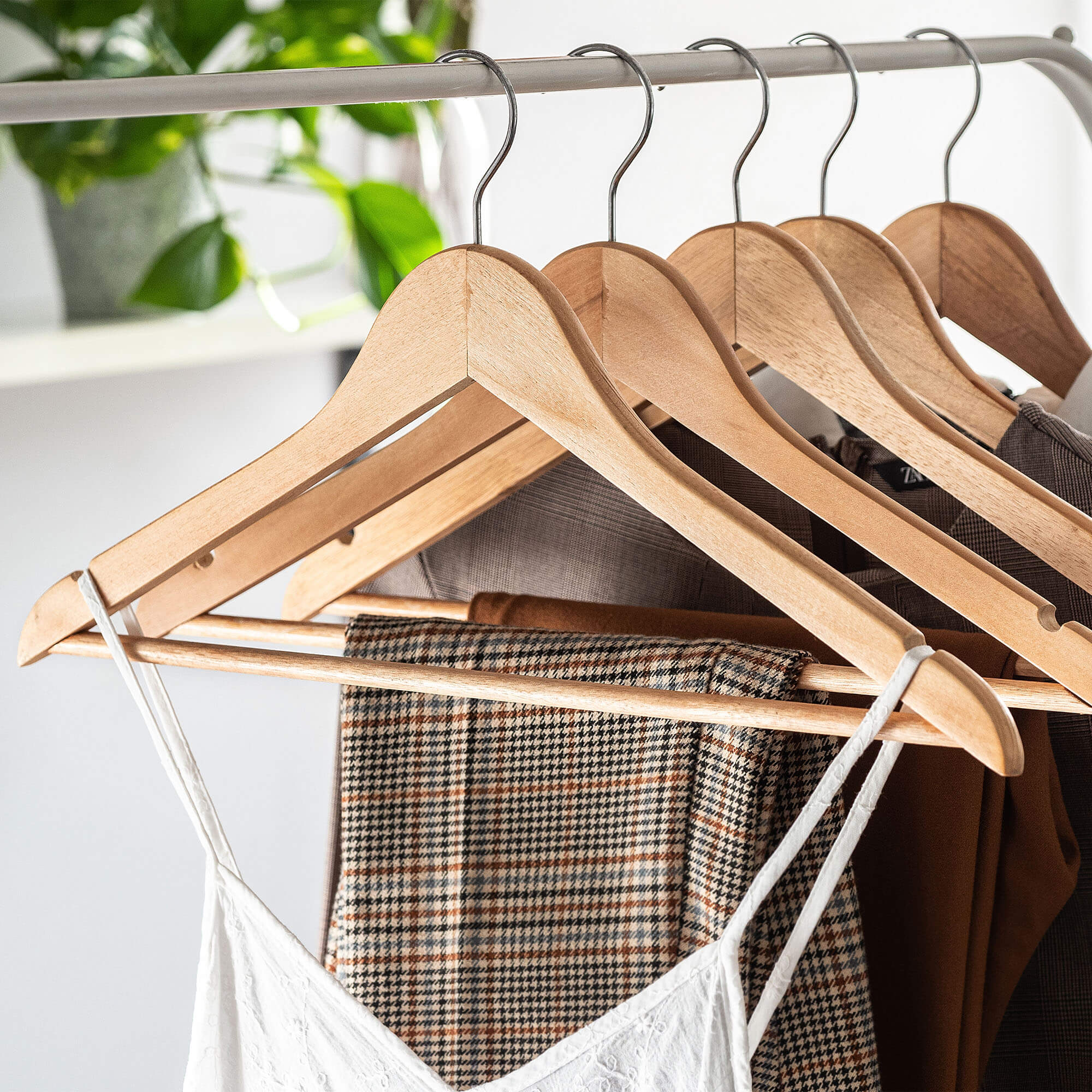 Wieszak drewniany na ubrania 3 szt.
