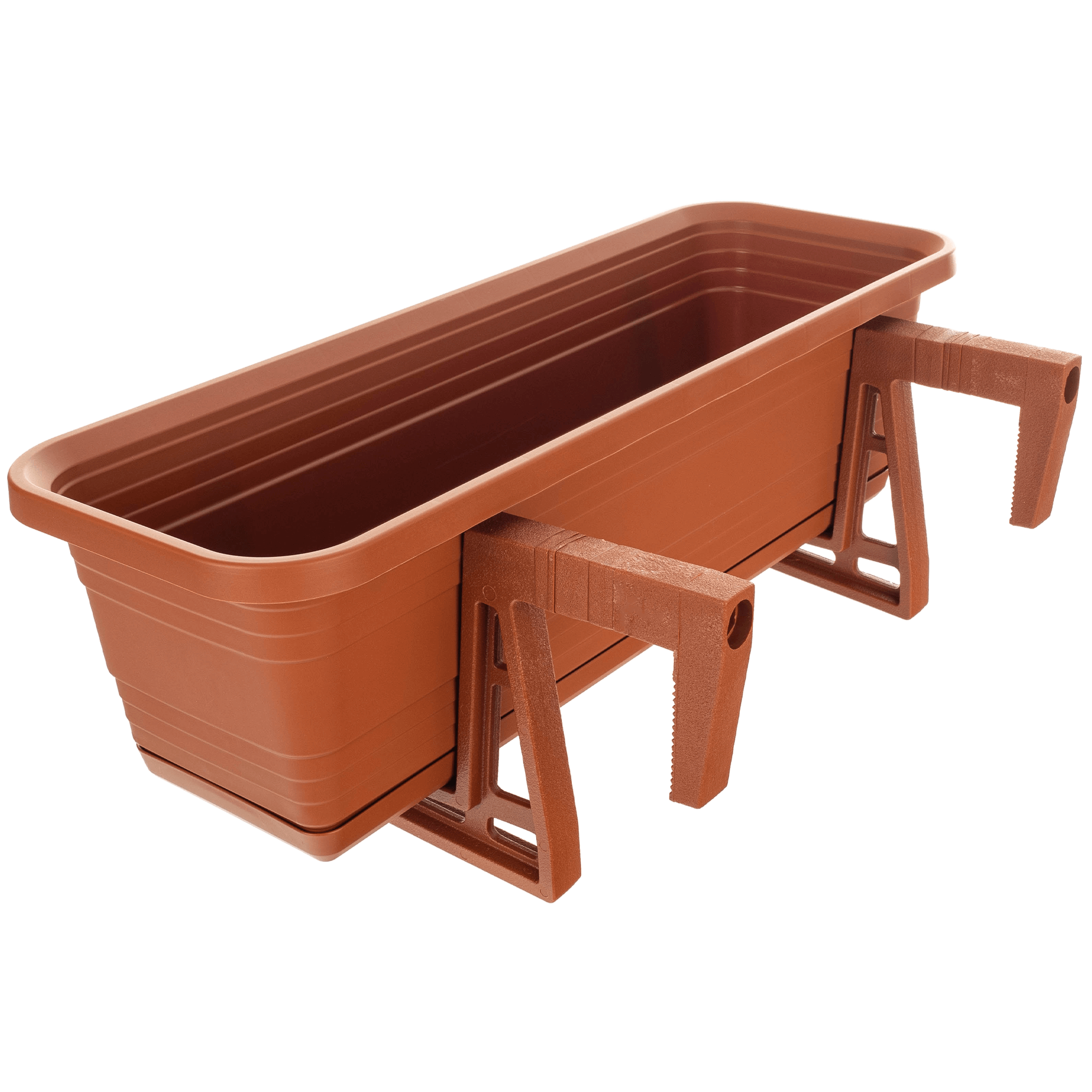 Skrzynka balkonowa z podstawką i uchwytami Paulin 50cm terrakota